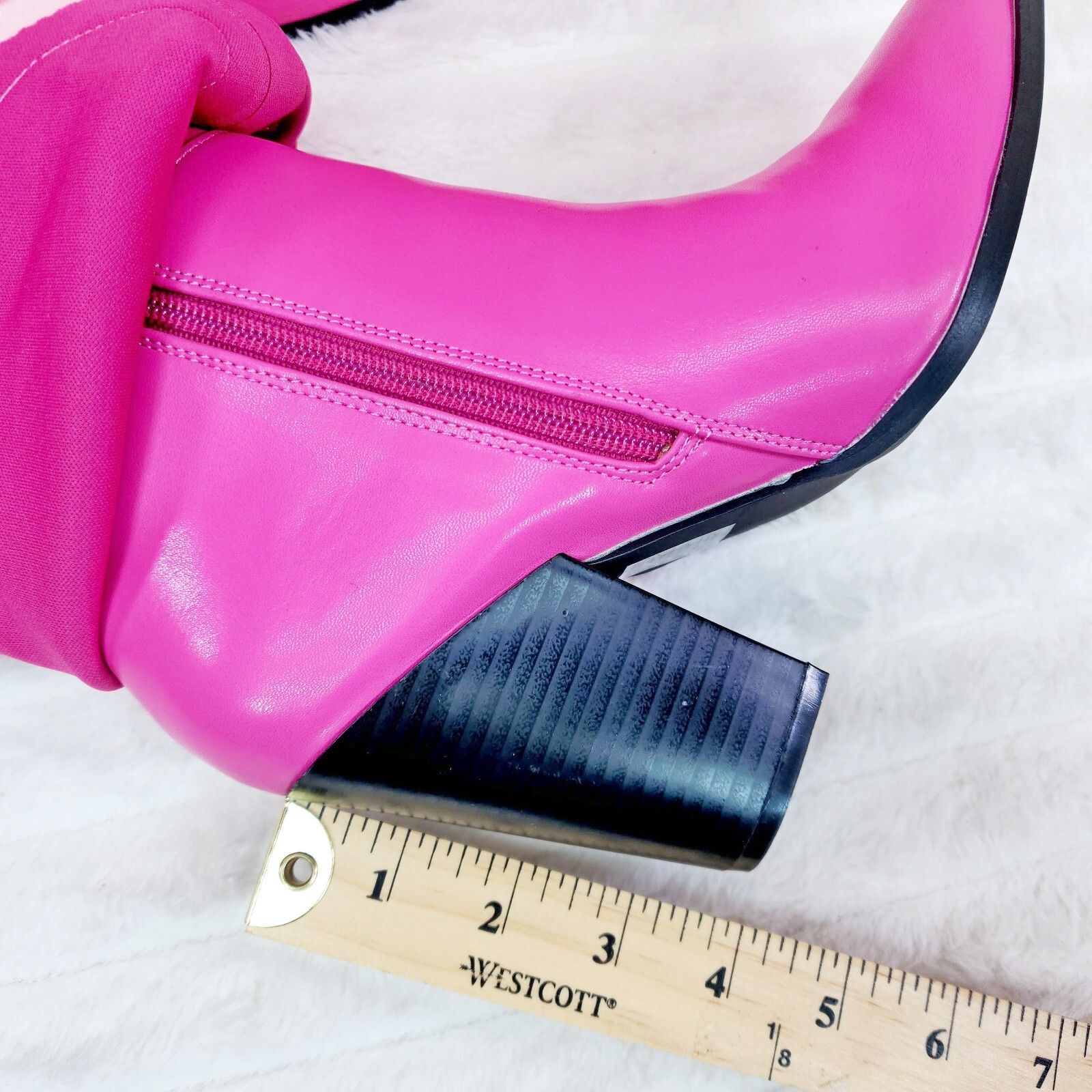 Other Branded Fuchsia Pink Skirted Fold Over Western Knee High Cow Size US 6.5 / IT 36.5 - 6 Thumbnail