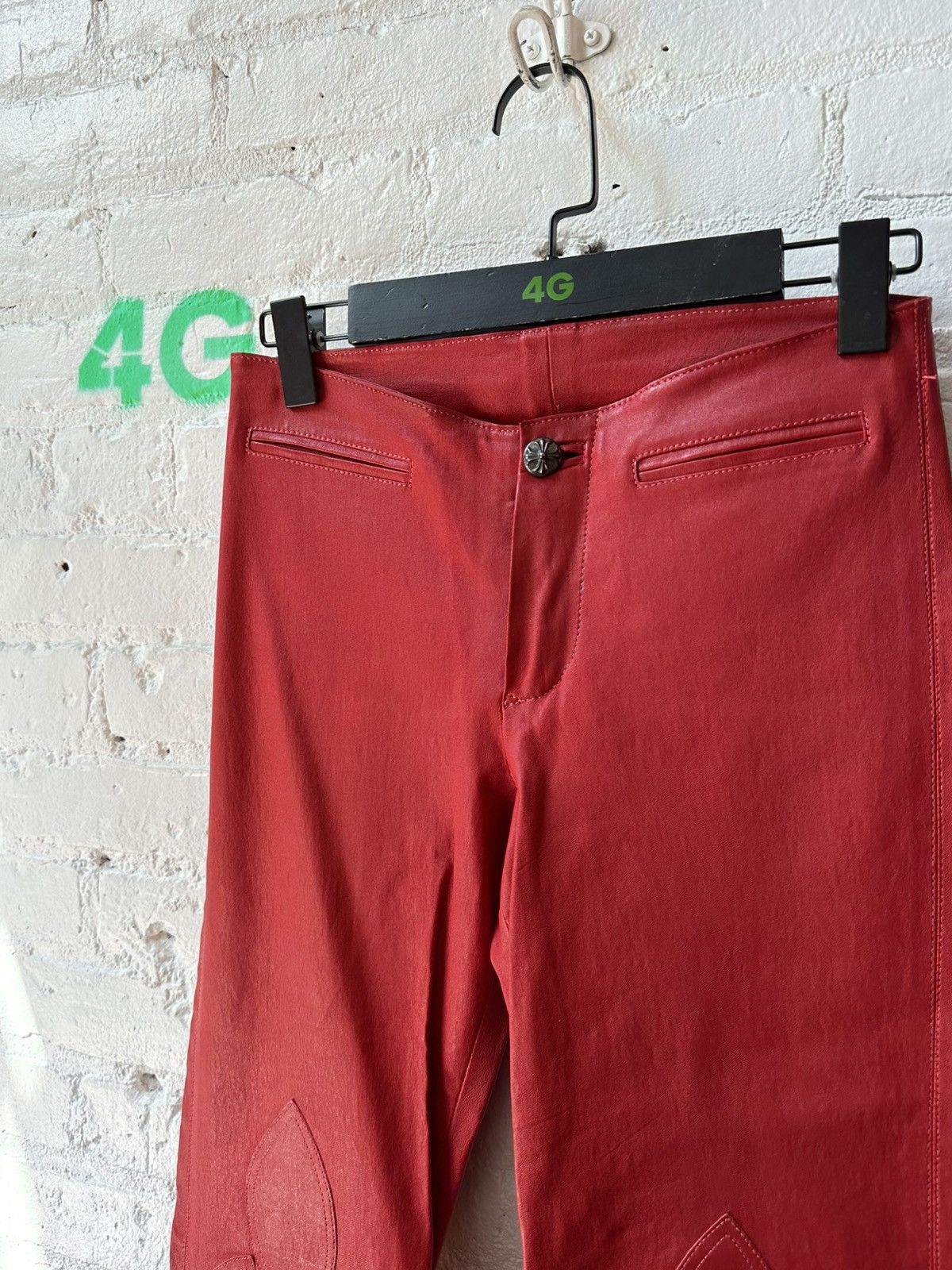 Chrome Hearts CHROME HEARTS RED LEATHER SZ 26-27 Size 25" / US 0 / IT 36 - 2 Thumbnail