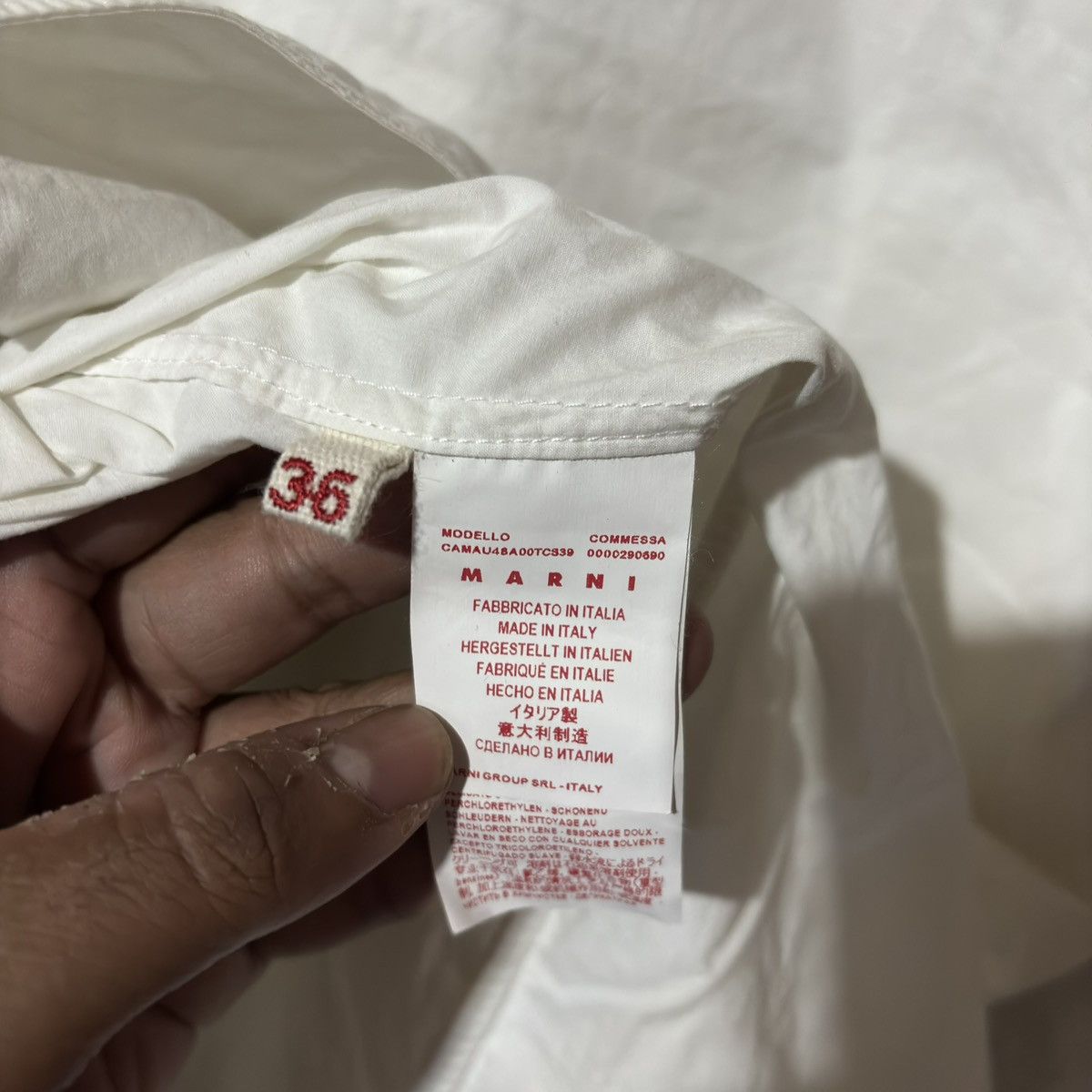 Marni Asymmetric Cotton Shirt Size XS / US 0-2 / IT 36-38 - 8 Thumbnail