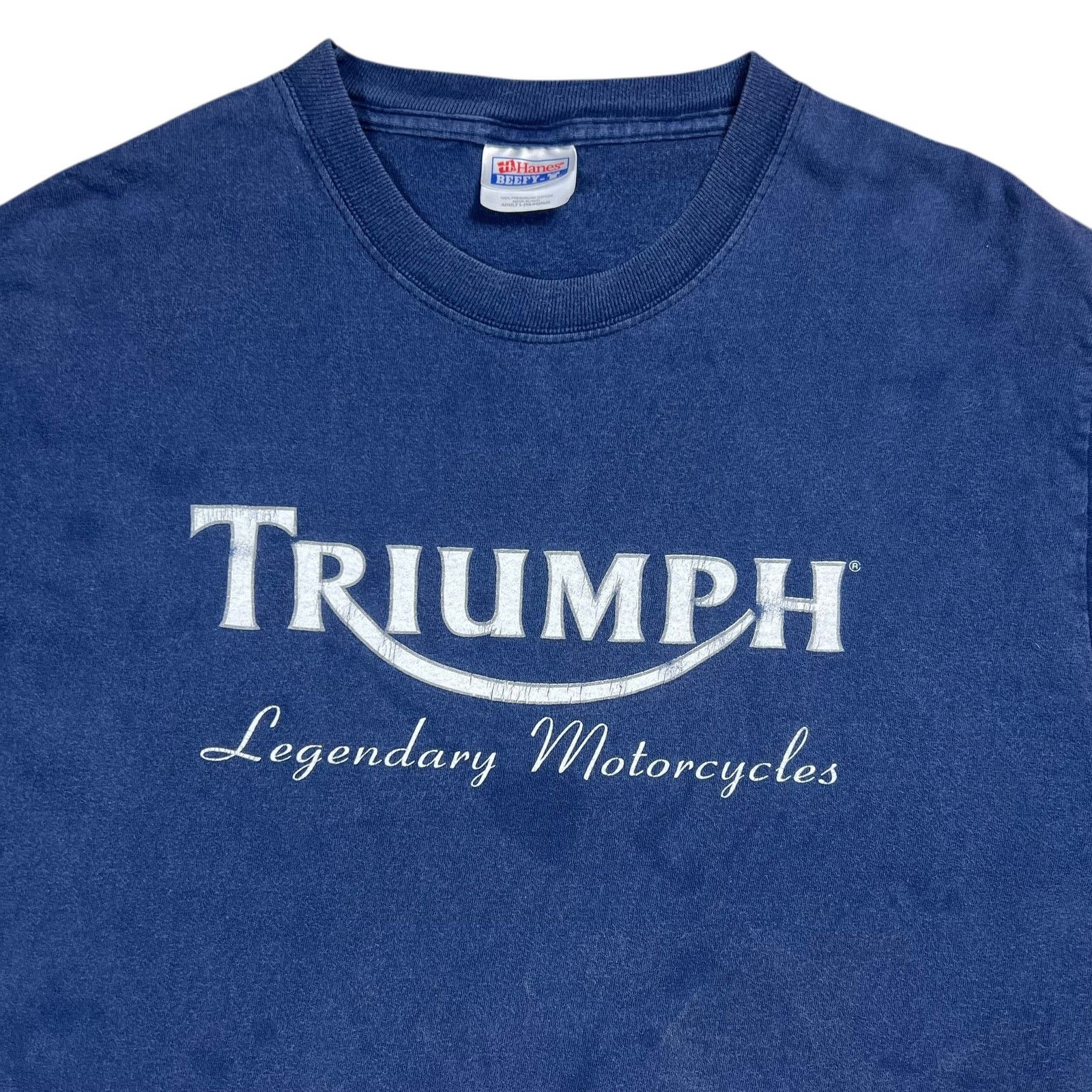 Hanes × Vintage Vintage 90s Triumph Legendary Motorycles faded biker tee (L) Size US L / EU 52-54 / 3 - 2 Thumbnail