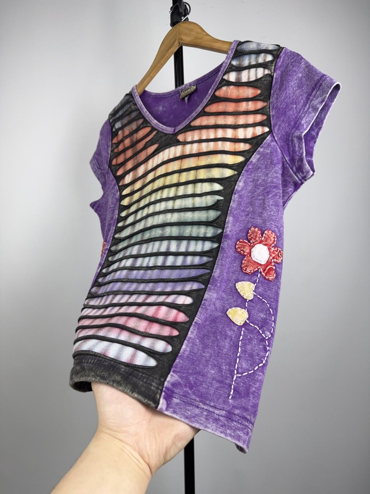 Japanese Brand 00s Retro Y2K Japanese Shredded Top Cyber Grunge Archive XL Size XL / US 12-14 / IT 48-50 - 5 Thumbnail