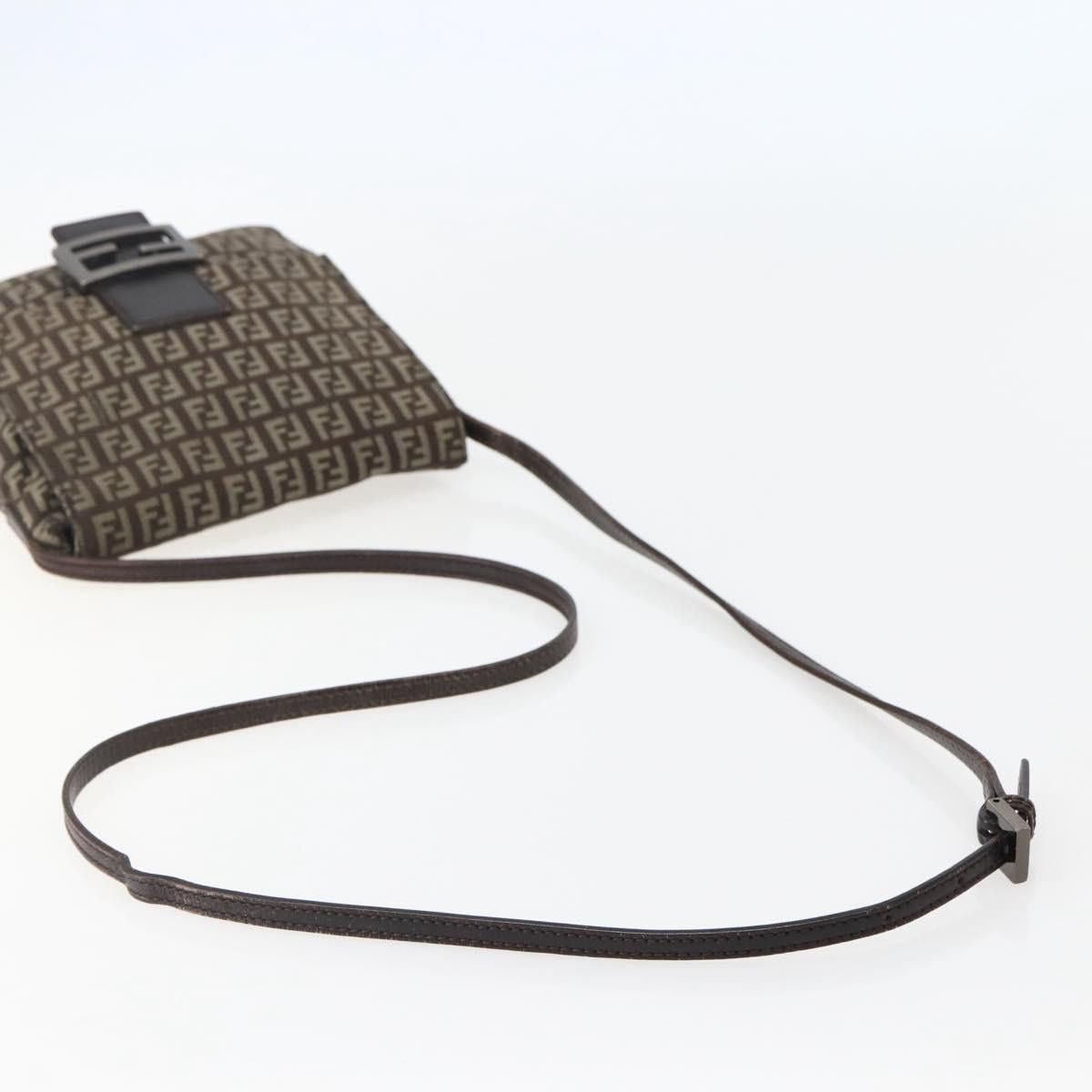 Fendi FENDI Zucchino Canvas Shoulder Bag Brown Size ONE SIZE - 7 Thumbnail