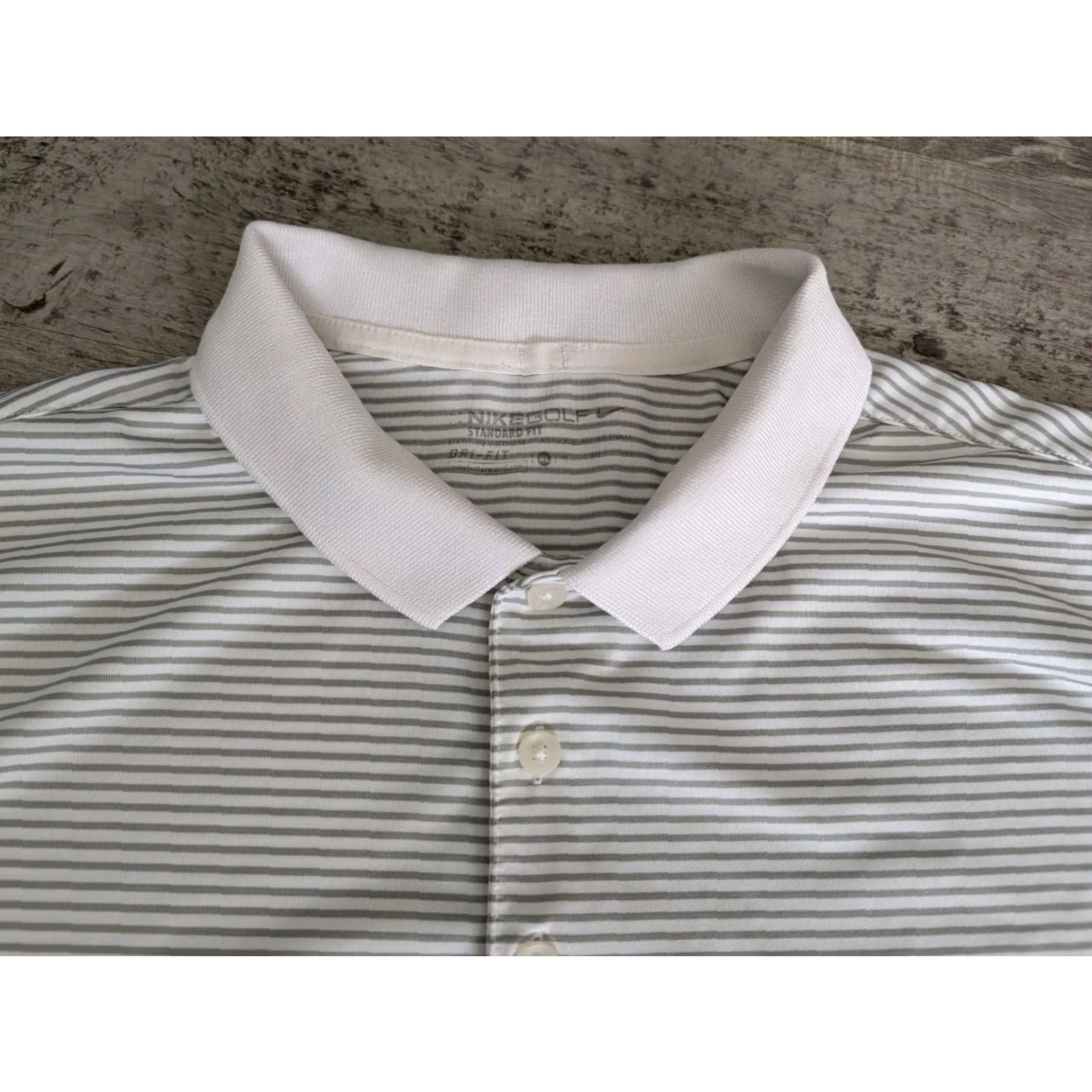 Nike Nike Golf Polo Shirt Mens XL Gray Striped Dri-FIT Standard Fit Performance Top Size US XL / EU 56 / 4 - 4 Thumbnail