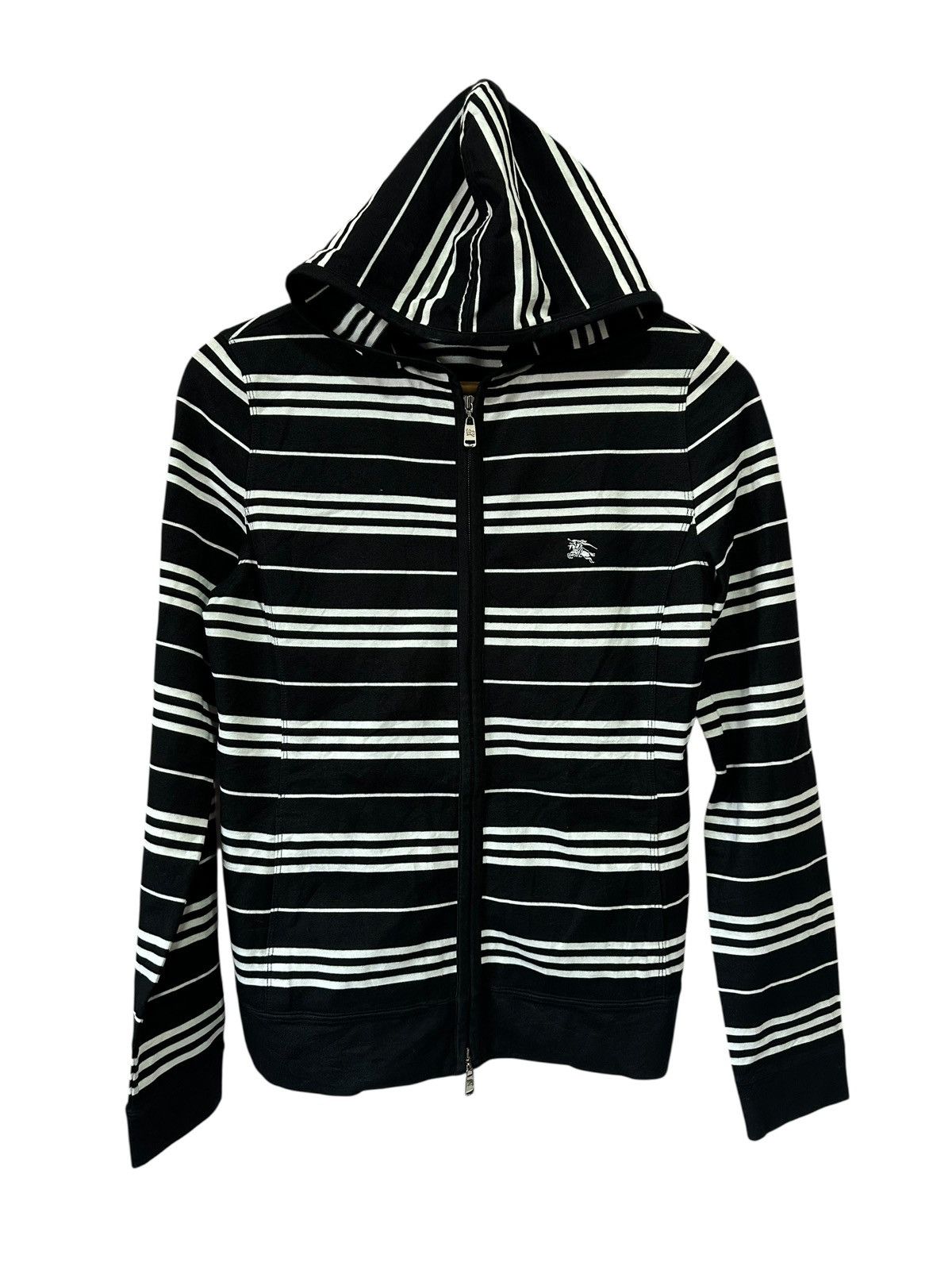 Burberry London Striped Zip Hoodie Nova Knight White Japan