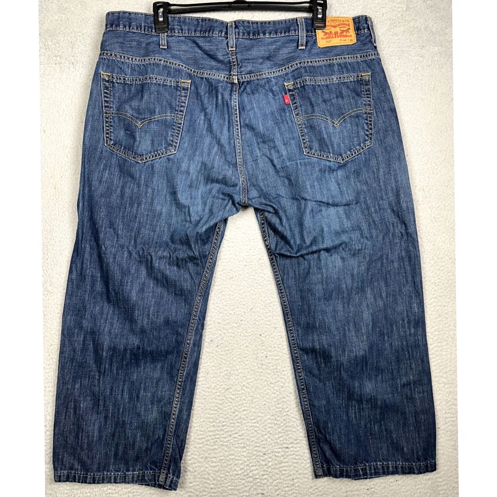 Levi's Levi's 569 Jeans Mens 44X27 Loose Straight Medium Washed Blue 5 Pocket Casual EUC Size US 44 / EU 60 - 2 Thumbnail