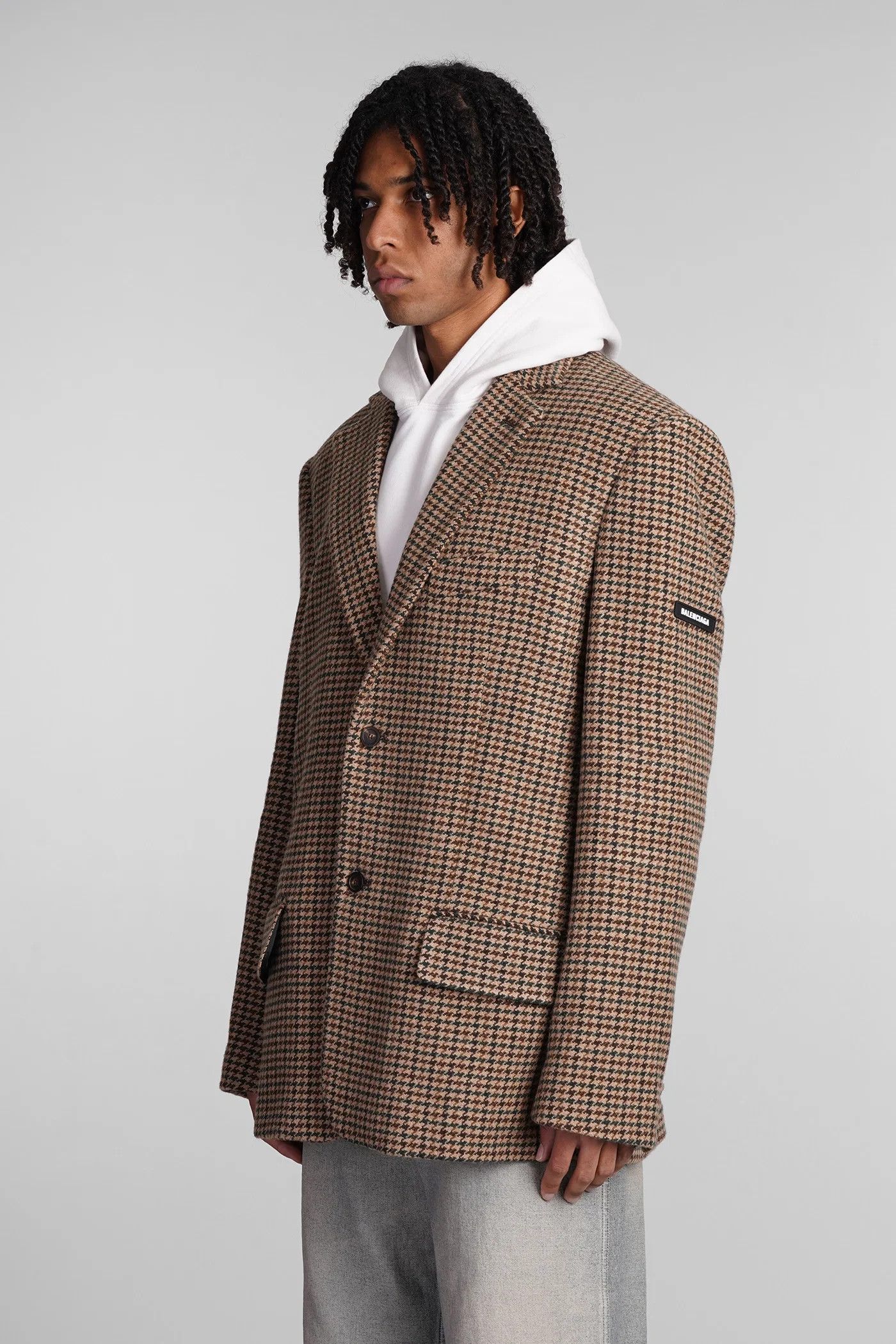 Balenciaga o1srvl11e0526 Blazer in Beige/Brown Size US XL / EU 56 / 4 - 4 Thumbnail