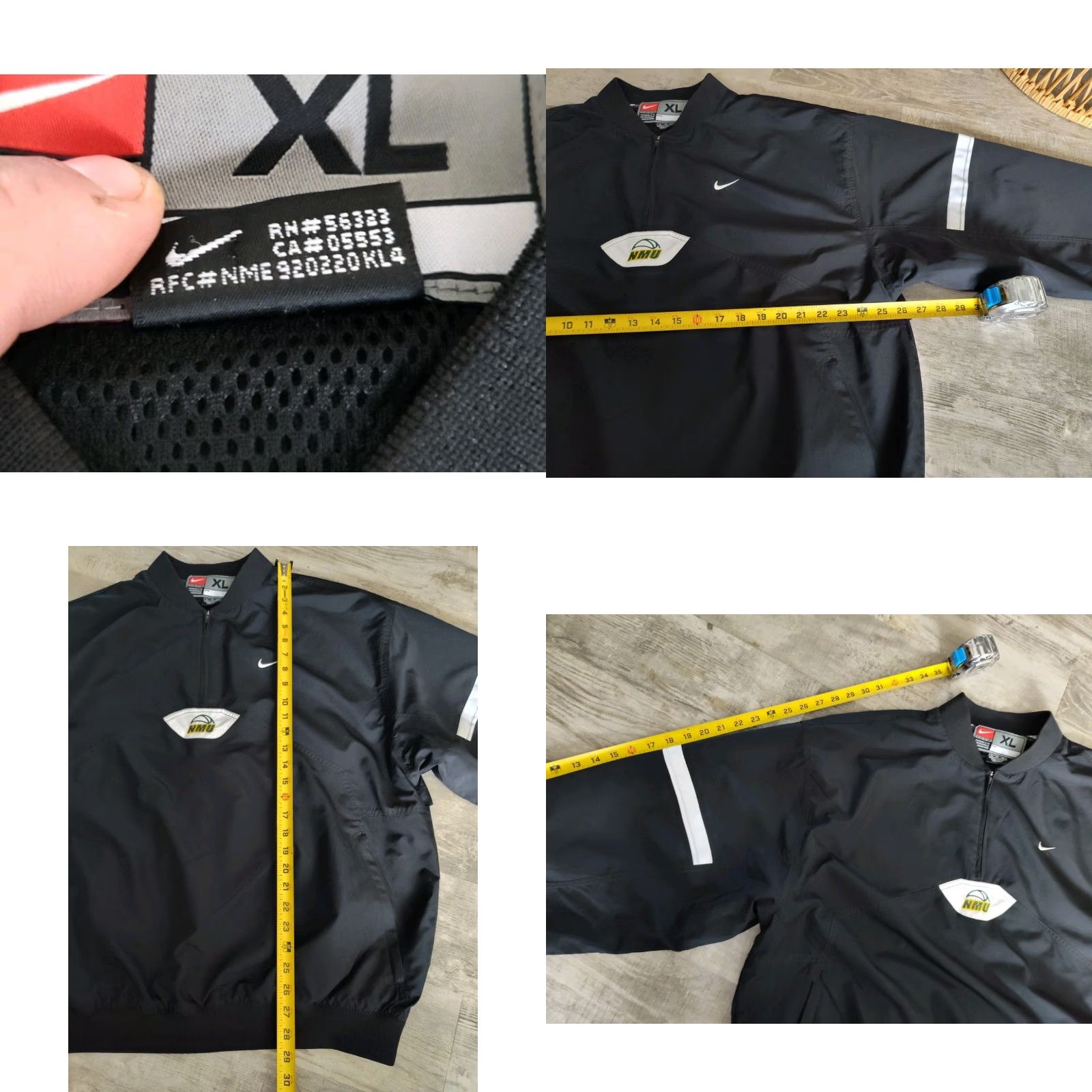 Nike VINTAGE Nike Team NMU Wildcats Black 1/4 Zip Pullover Windbreaker Jacket XL Mens Size US XL / EU 56 / 4 - 8 Thumbnail
