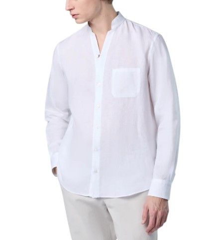 SEASE TN420 FISH TAIL S White Linen Button-Up 90614 Size US S / EU 44-46 / 1 - 1 Thumbnail