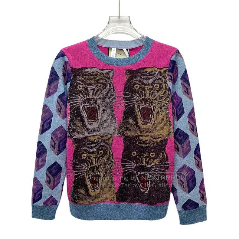 Gucci Gucci Multi-colour geometric pattern tiger head print roun Size S / US 4 / IT 40 - 1 Thumbnail