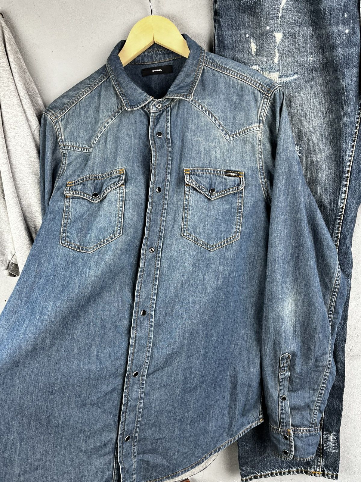 Diesel Diesel denim shirt distressed size xl Size US XL / EU 56 / 4 - 11 Thumbnail