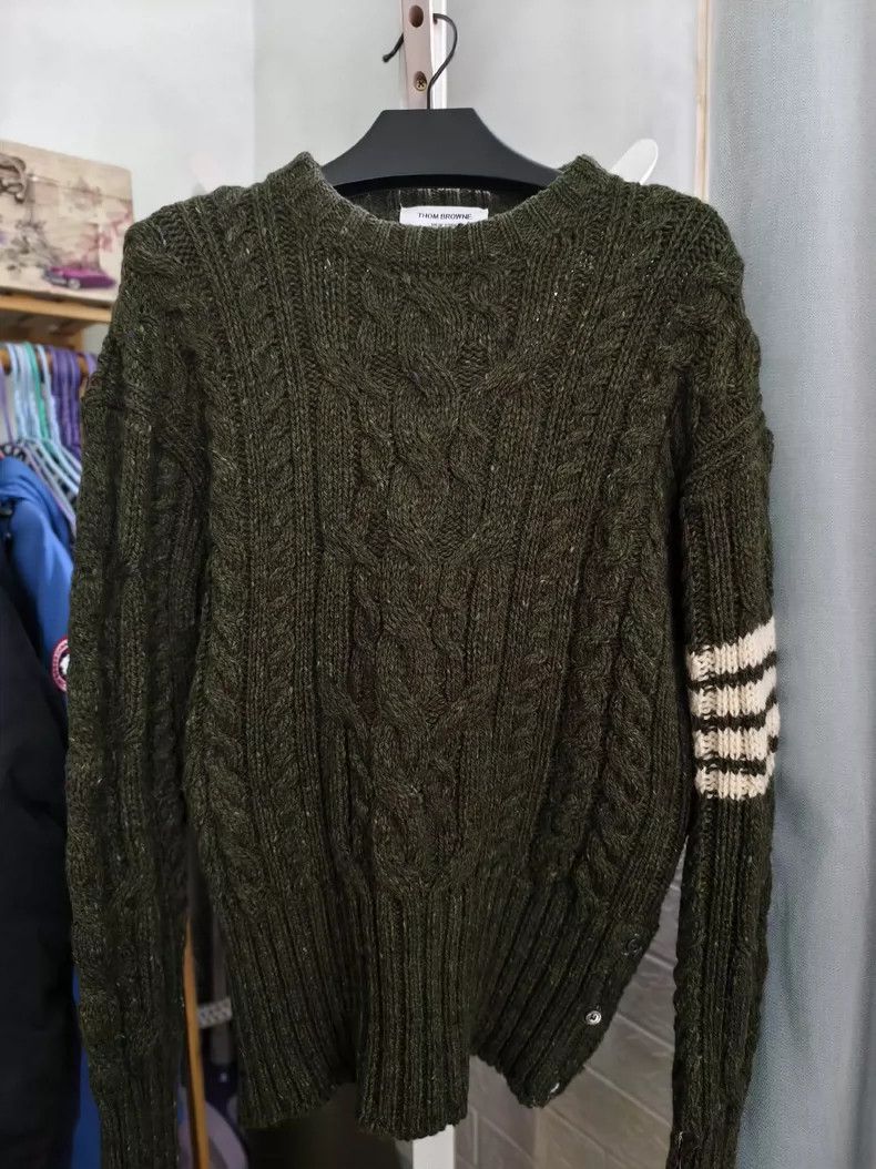 Thom Browne THOM BROWNE Dark green four-bar sweater 2502-Nextarrow Size US S / EU 44-46 / 1 - 1 Thumbnail