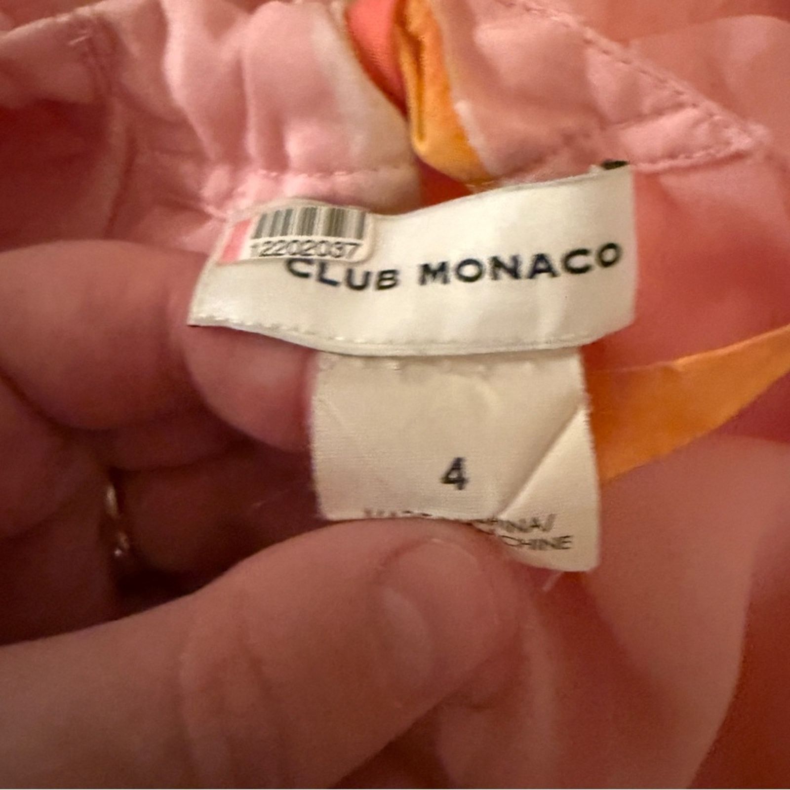 Club Monaco Club Monaco Amirra Silk Pink Multi Stripe Tiered Midi Dress Size S / US 4 / IT 40 - 7 Thumbnail