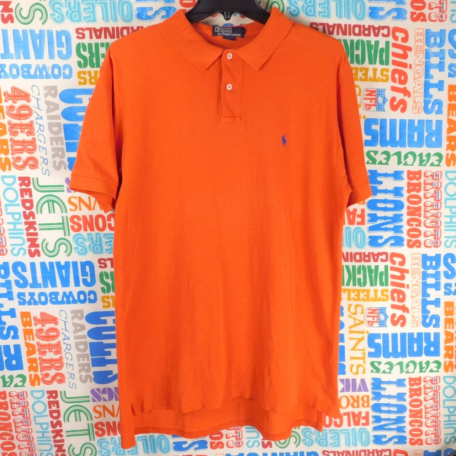 Polo Ralph Lauren Ralph Lauren Polo Shirt Size L Orange Blue Pony Vintage 90s Size US L / EU 52-54 / 3 - 1 Thumbnail