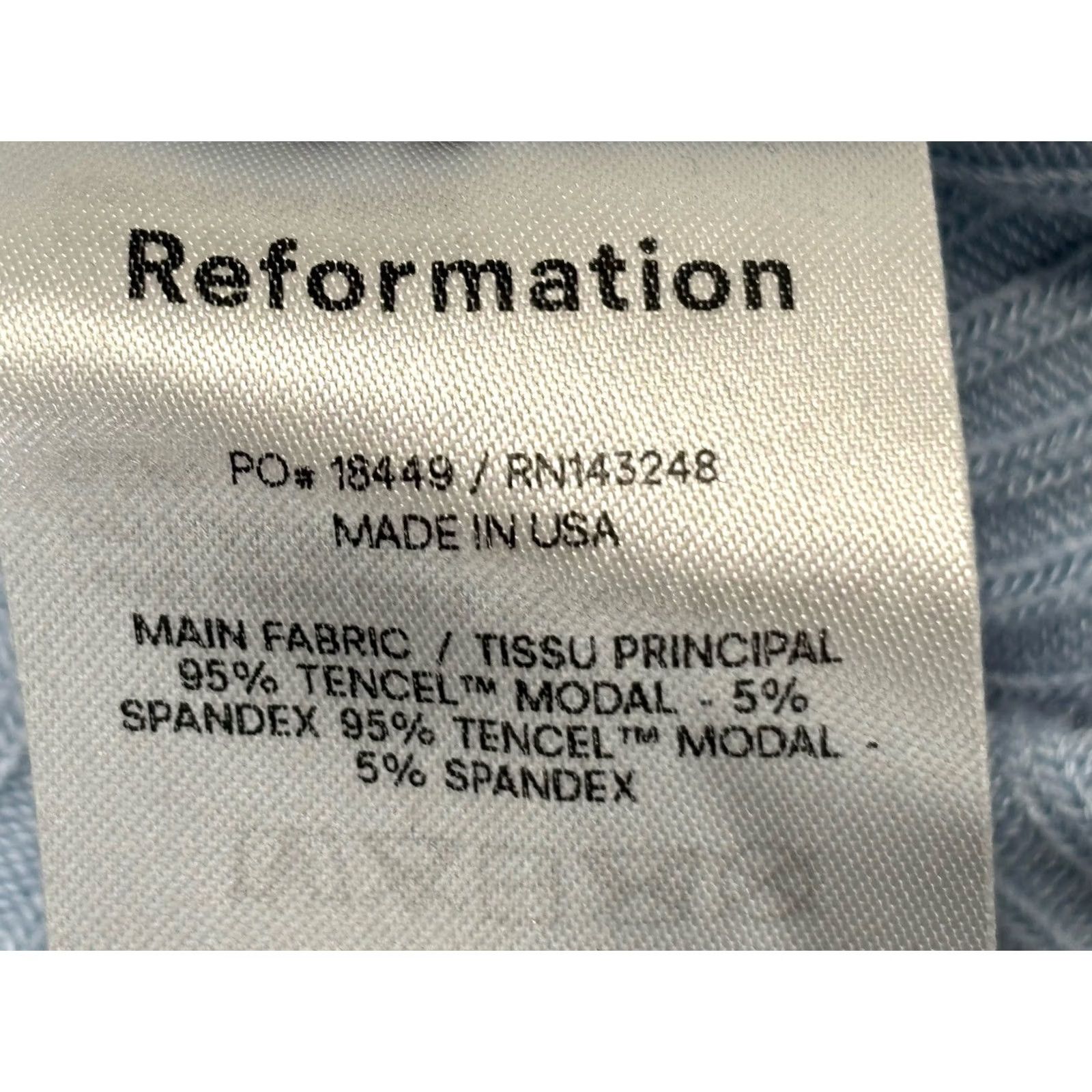 Reformation Reformation Valeria Crop Turtleneck Sweater Women’s L Blue Ribbed Stretch Pullover Mock Neck Size L / US 10 / IT 46 - 7 Thumbnail
