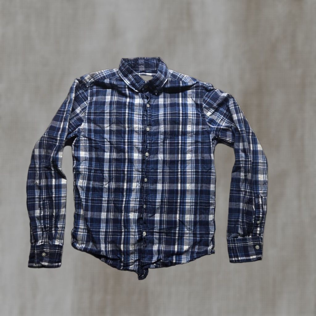 American Eagle Outfitters American Eagle Plaid Flannel Button Down Long Sleeve Shirt Men's Small Blue Size US S / EU 44-46 / 1 - 1 Thumbnail