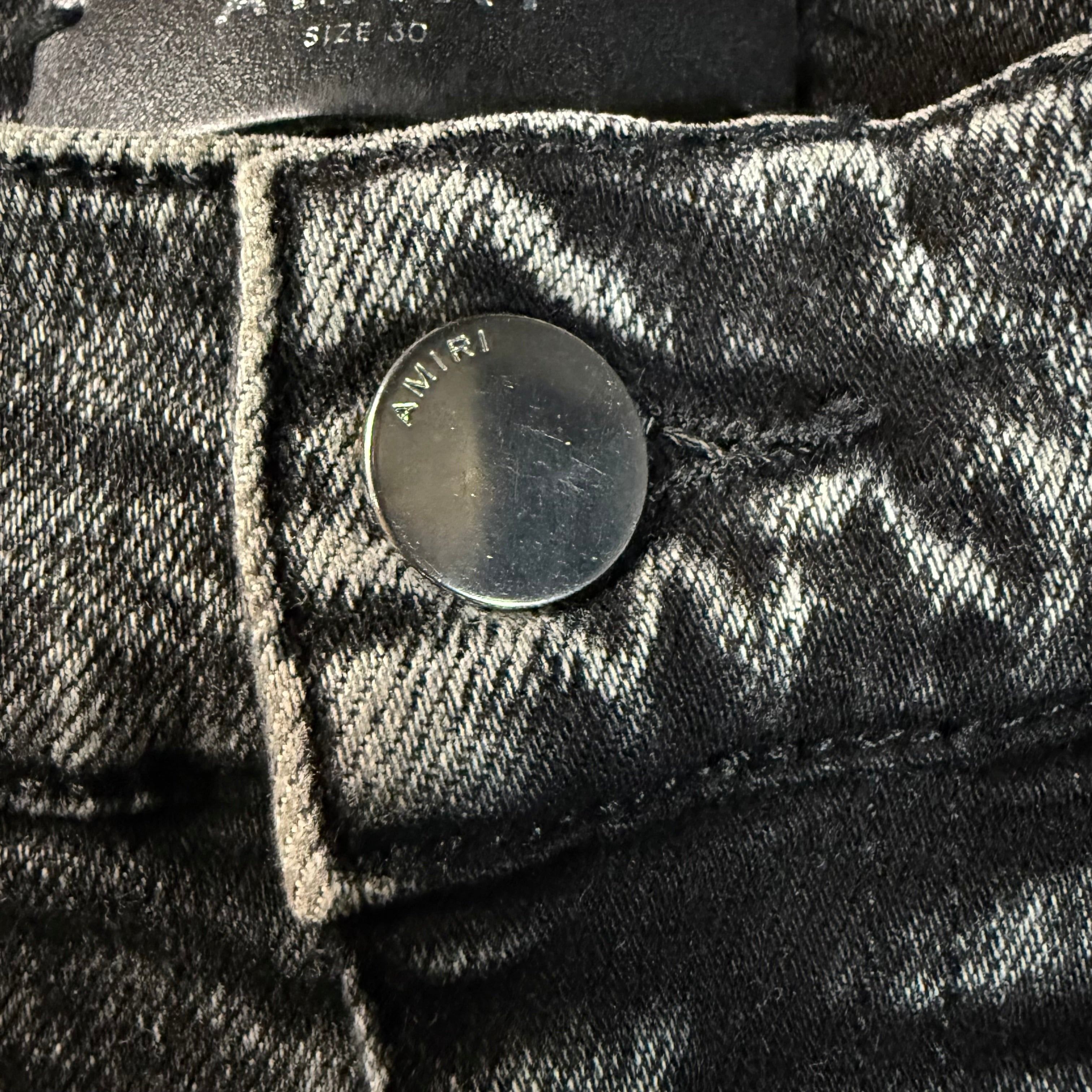 Amiri Amiri Broken Track Black Distressed Skinny Jeans Size 30 Size US 30 / EU 46 - 4 Thumbnail