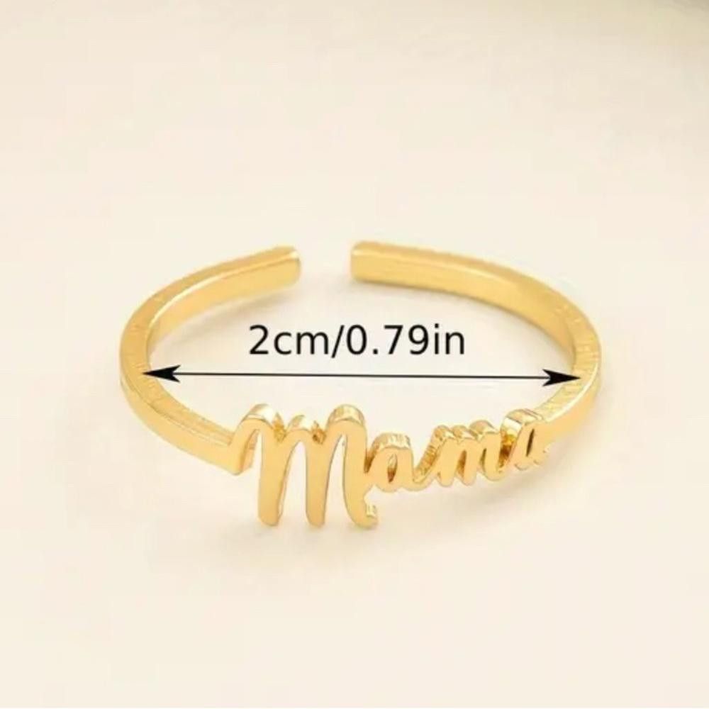 Designer Gold 'Mama' Ring Size ONE SIZE - 4 Thumbnail