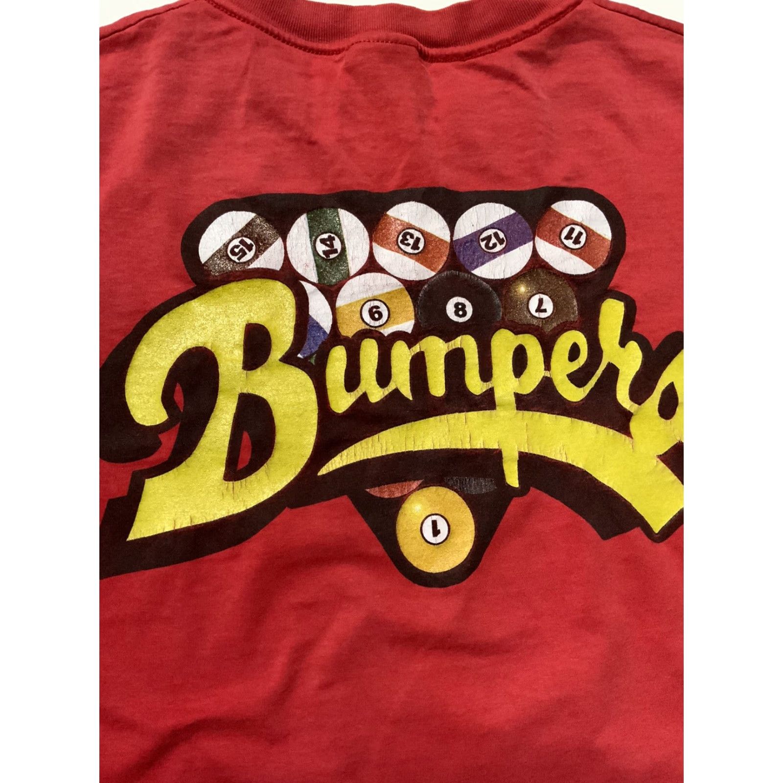 Hanes VINTAGE Bumpers Bumper Pool Cue Sport Red 8 Ball 2 Sided Graphic T-Shirt Sz. 2XL Mens Red Sports 8 Ball Shirt Size US XXL / EU 58 / 5 - 7 Thumbnail