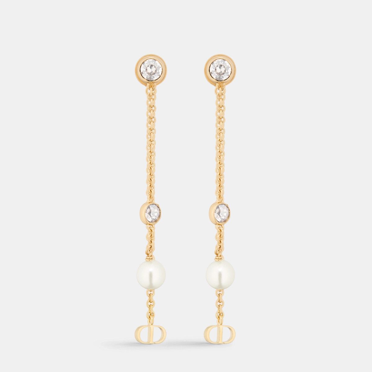 Dior o1bcso1str0126 Size:OS/Cd Treasure Earrings in Golden/White Size ONE SIZE - 2 Thumbnail