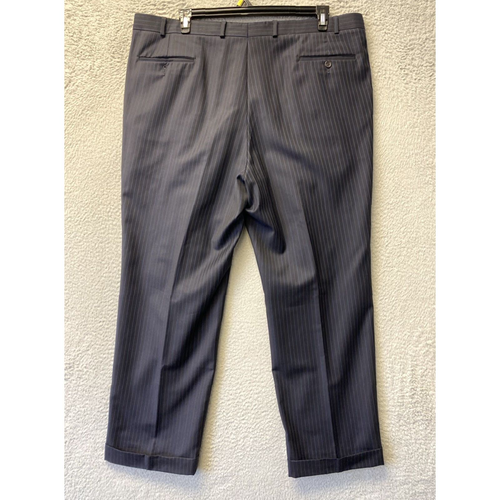 Ralph Lauren Ralph Lauren Dress Pants Mens 42x30 Wool Black Striped Pleated Straight Leg Front Zipper Zip Pockets City USA Vintage: No (if any) Size US 42 / EU 58 - 6 Thumbnail