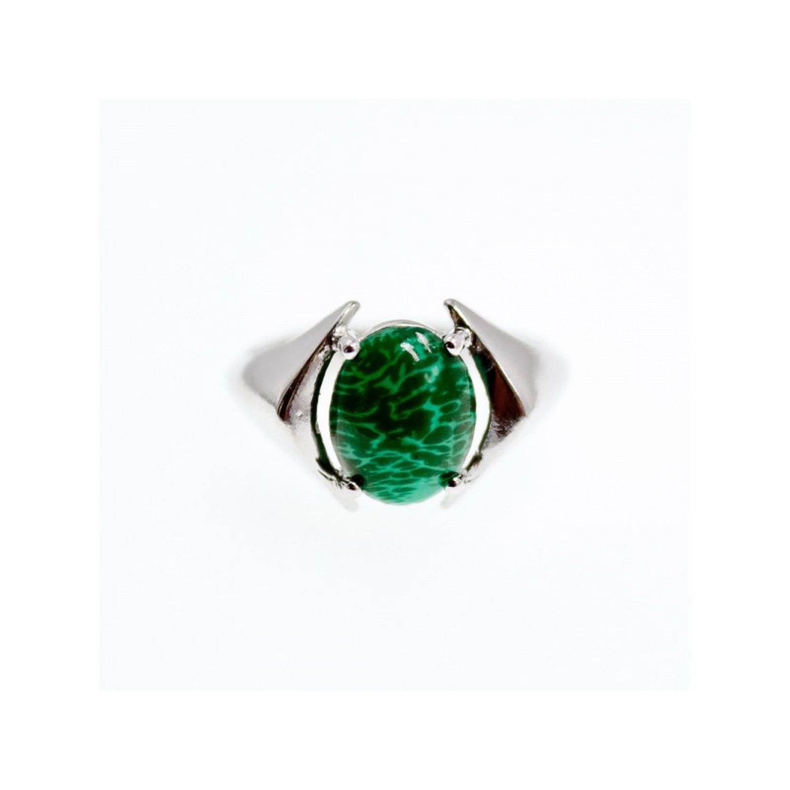 Jewelry 925 STERLING SILVER MALACHITE RING SIZE 7 Size ONE SIZE - 1 Thumbnail