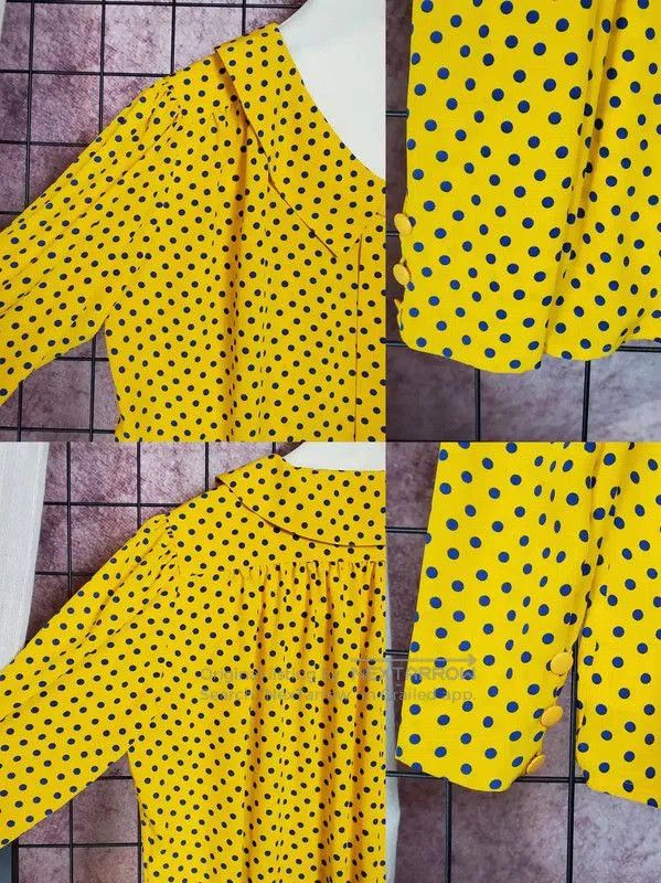 Dior Dior Yellow Polka Dot Long Sleeve Shirt . Size M / US 6-8 / IT 42-44 - 5 Thumbnail