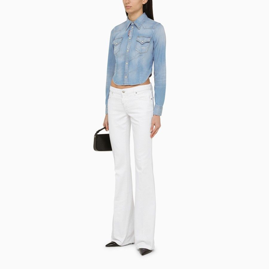 Dsquared2 o1d2blof0824 Denim Jeans in White Size 27" / US 4 / IT 40 - 2 Thumbnail