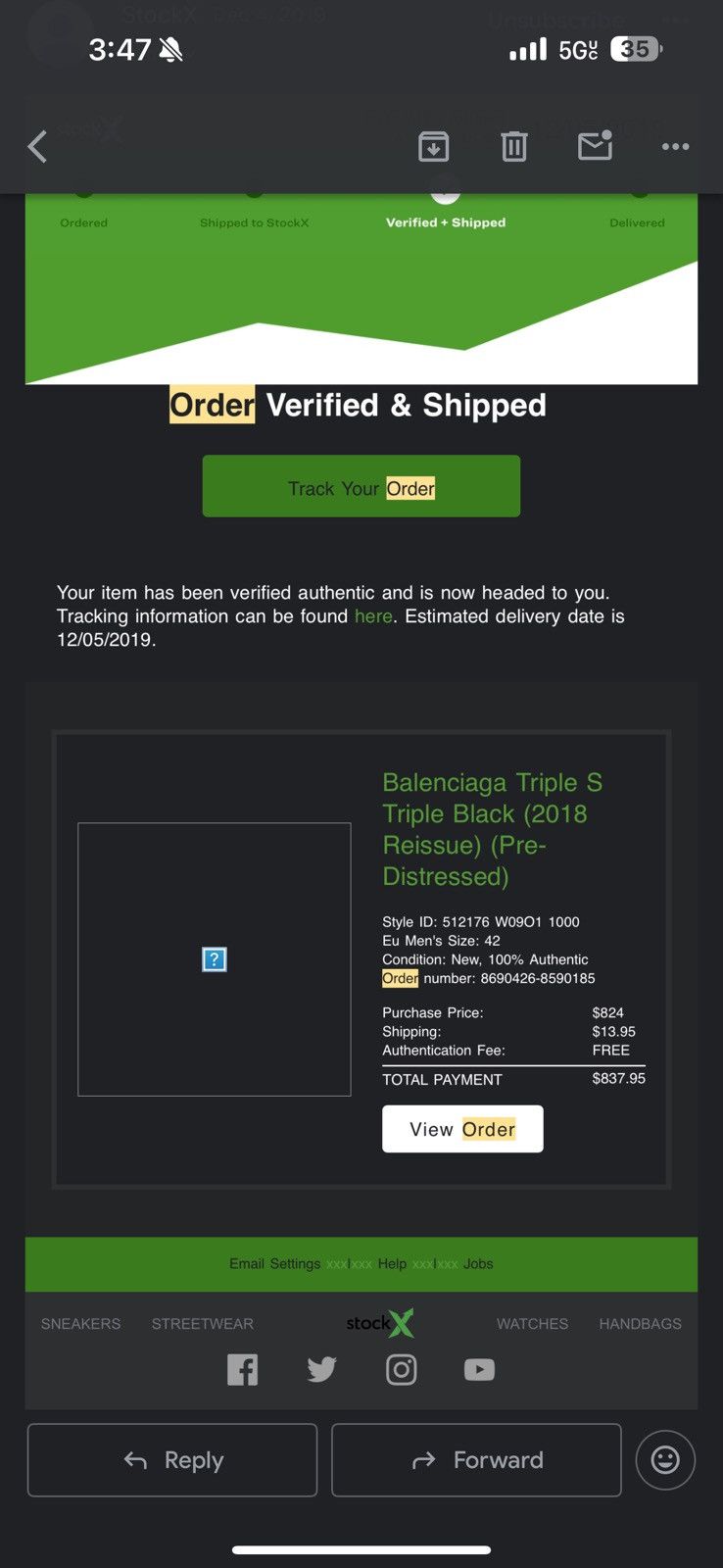 MEN'S TRIPLE S CLEAR SOLE SNEAKER IN BLACK