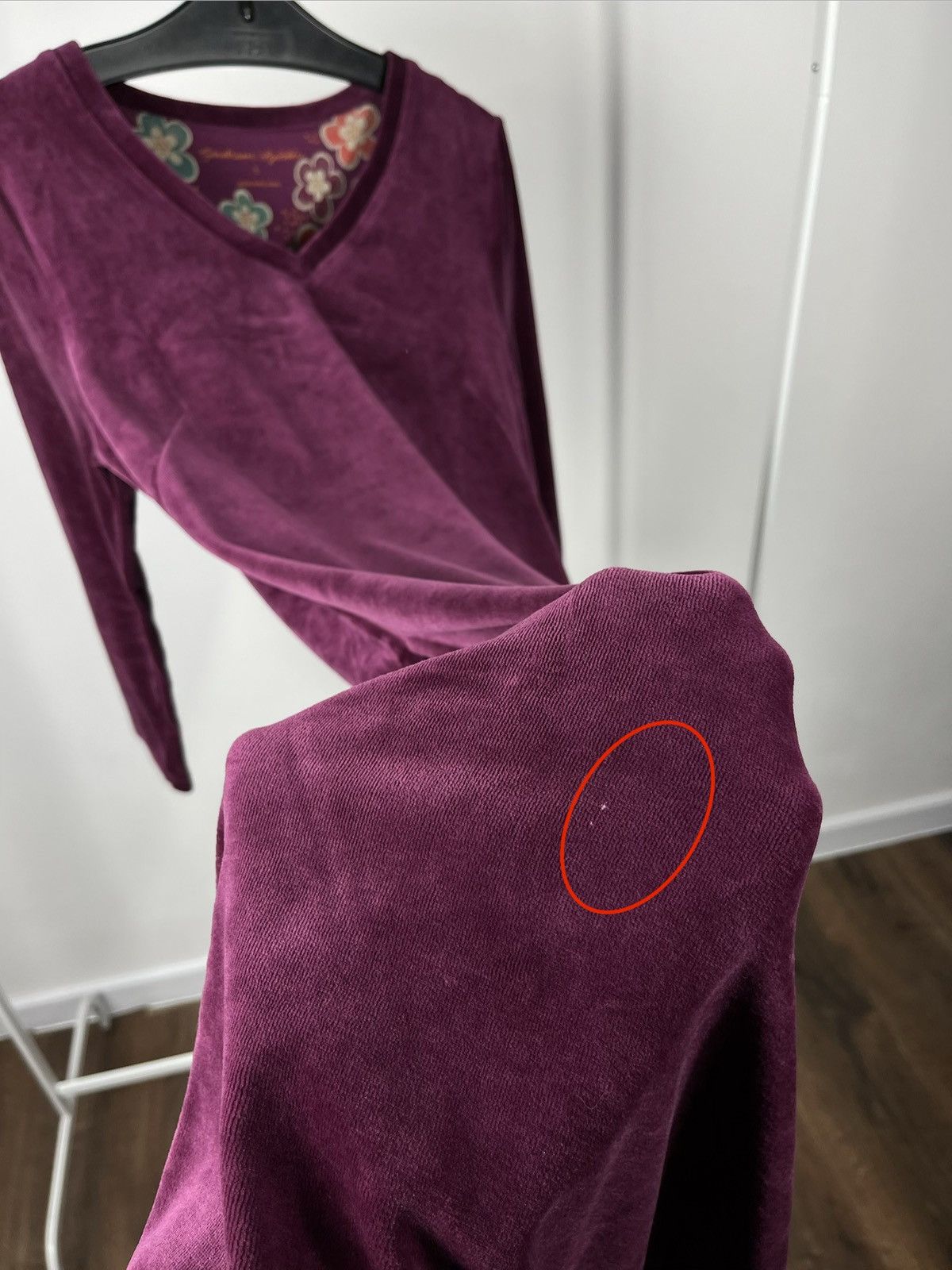 Gudrun Sjoden Gudrun Sjoden Purple Velour Midi Dress V-Neck Long Sleeve S Size S / US 4 / IT 40 - 7 Thumbnail
