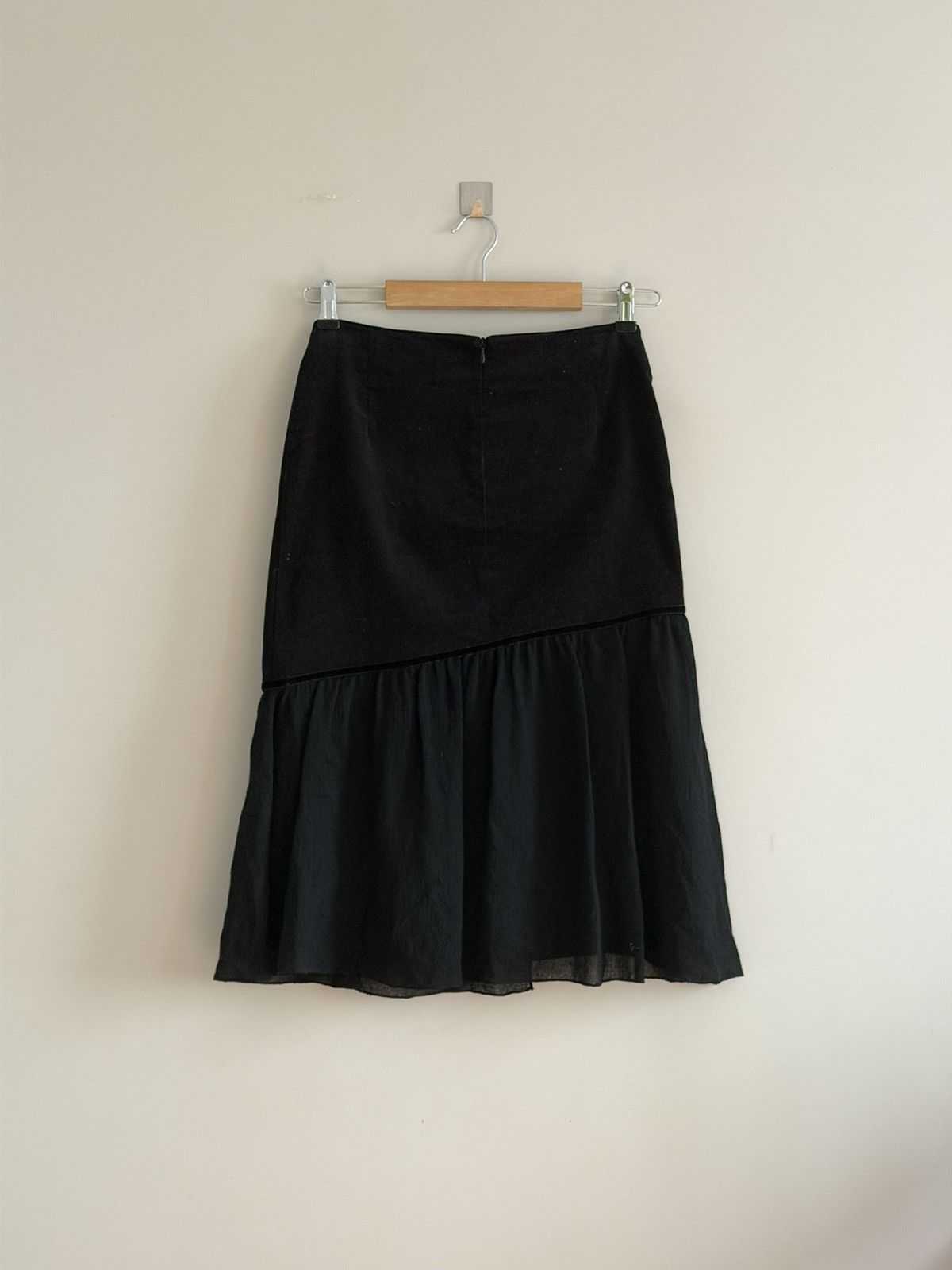 Vintage Avant Garde Velvet Panel Midi Skirt Size 30" / US 8 / IT 44 - 4 Thumbnail