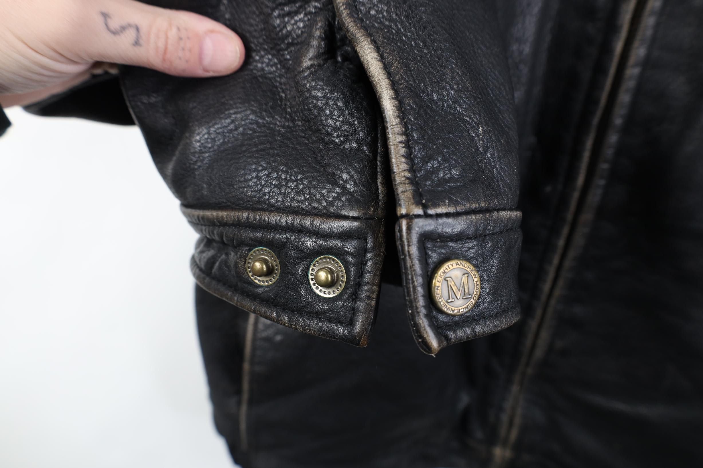 Vintage Vintage 90s Y2K Streetwear Leather Bomber Jacket Black Size US XL / EU 56 / 4 - 8 Thumbnail
