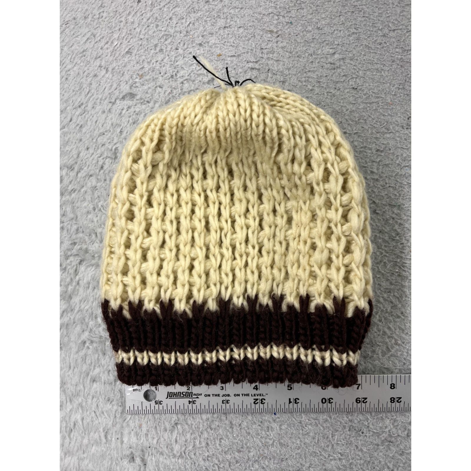 Vintage VINTAGE Beanie Toque Womens One Size Ivory Knit Crochet 100% Acrylic Winter Ski - Beanie, Ivory, Womens, One Size, Knit, Crochet, Ski Theme Size ONE SIZE - 3 Thumbnail