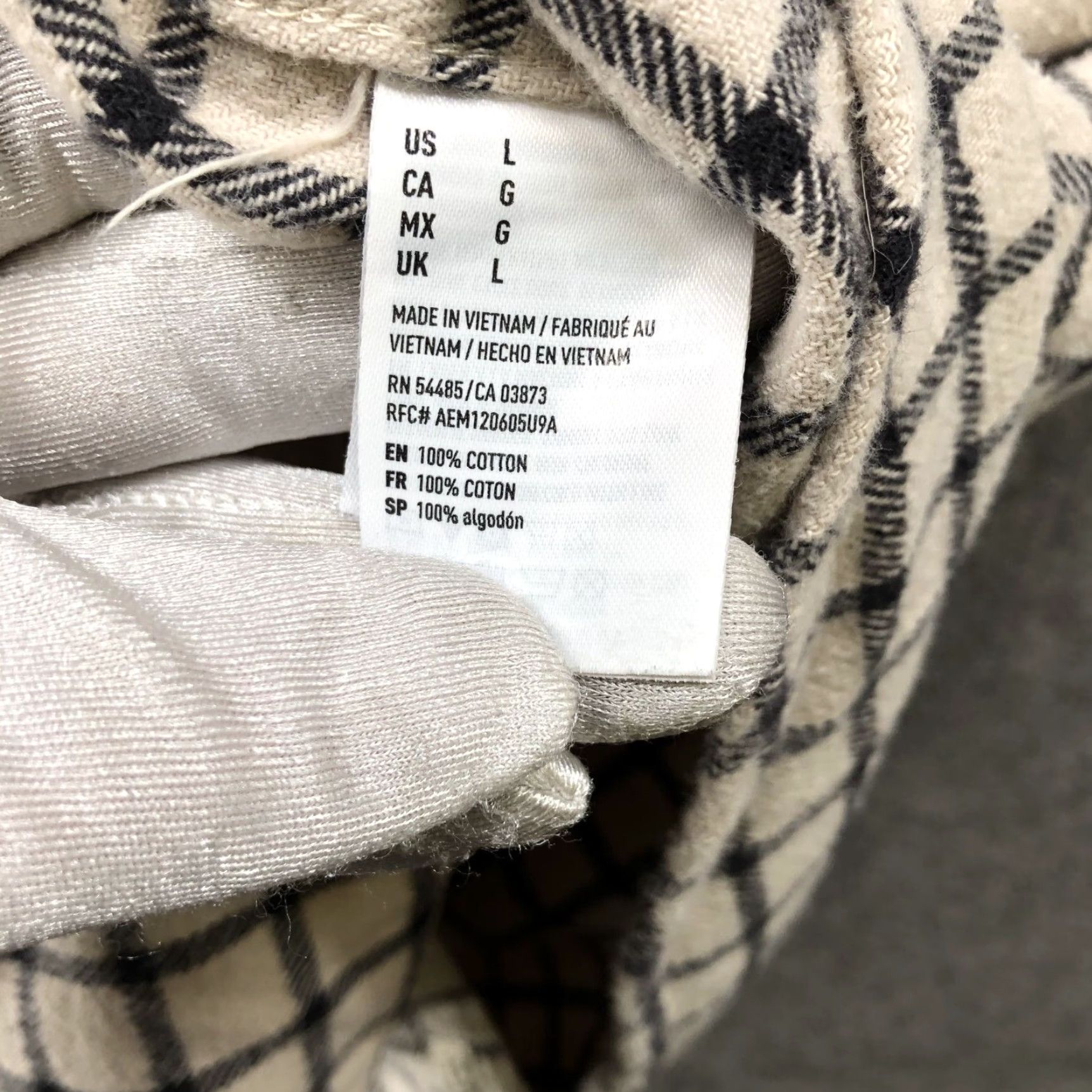 American Eagle Outfitters American Eagle Shirt Mens L Flannel Plaid Cream Black Grid Thick Shacket Button-Up Long Sleeve Chest Pockets Casual Workwear Fall Winter Vintage No Size US L / EU 52-54 / 3 - 7 Thumbnail