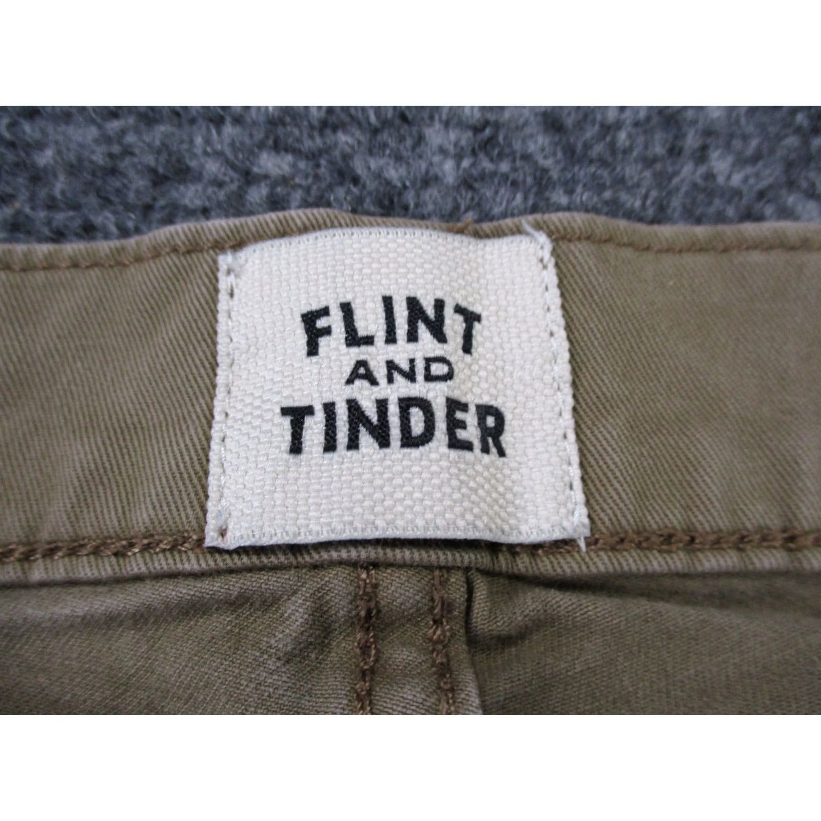 Flint And Tinder Flint and tinder Jeans Mens 34 X 32 Beige Slim Straight Stretch Denim 5-Pocket Design Season: All Size US 33 - 7 Thumbnail
