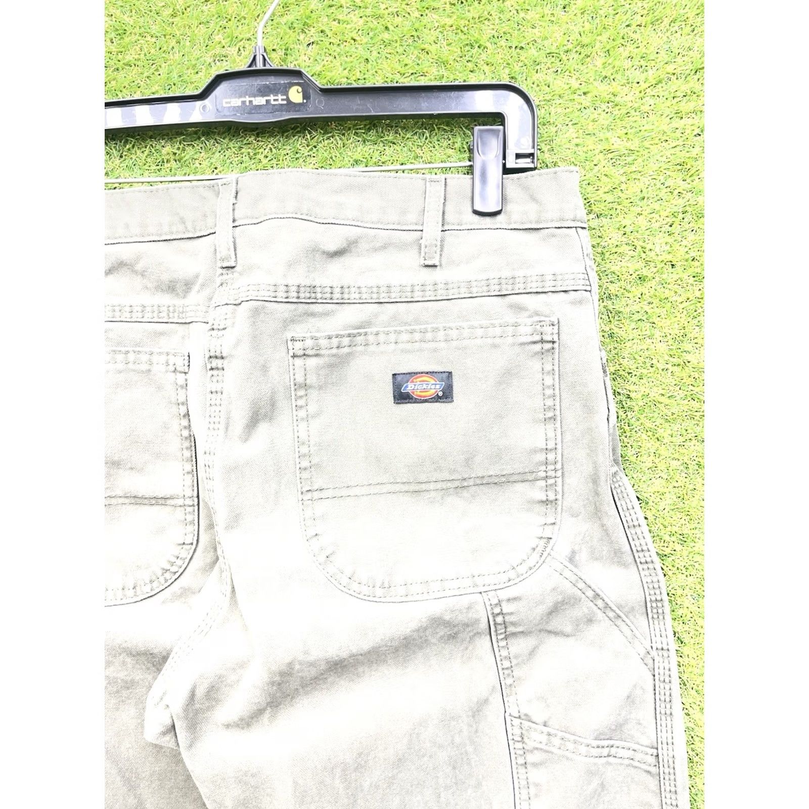Dickies VINTAGE Dickies Carpenter Pants Mens 34x34 Green Workwear Canvas 90s Dickies 874 Mens Regular Straight PantsPersistent Size US 34 / EU 50 - 3 Thumbnail