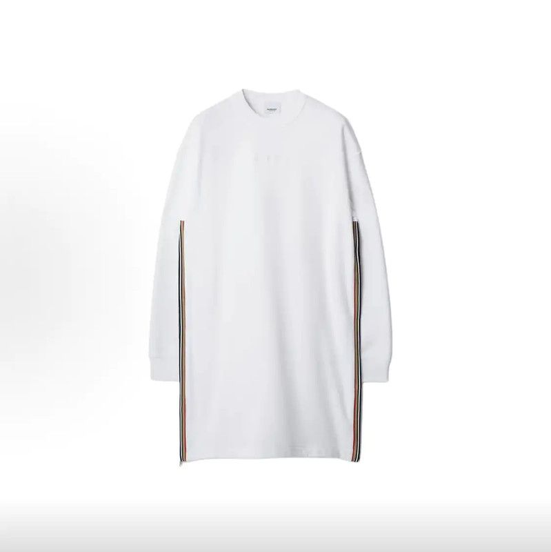 Burberry Burberry White Cotton Logo Sweatshirt Size L / US 10 / IT 46 - 1 Thumbnail