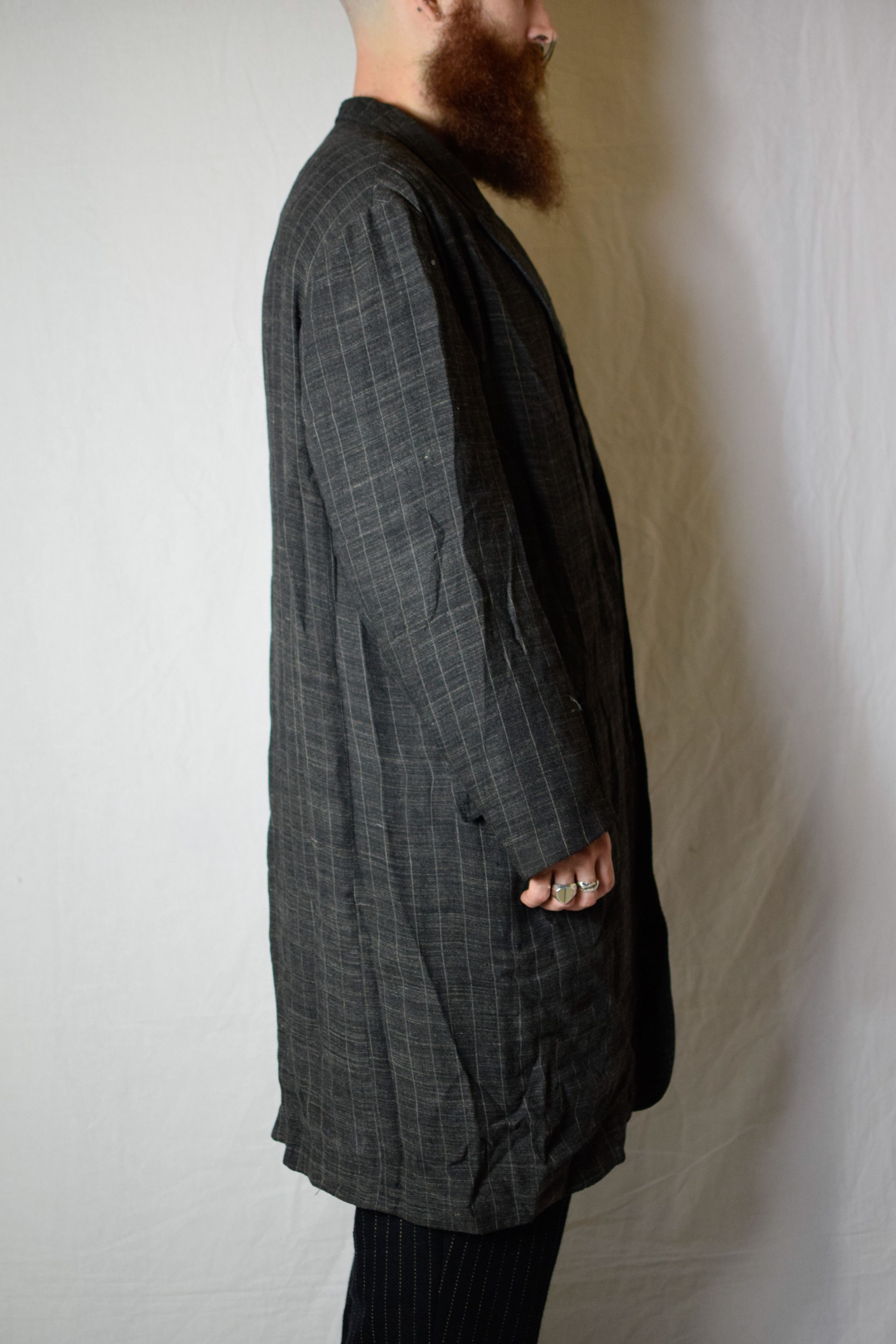 Yohji Yamamoto YYPH SS98 Linen Check Coat - HJ-J48-233 Size US L / EU 52-54 / 3 - 7 Thumbnail