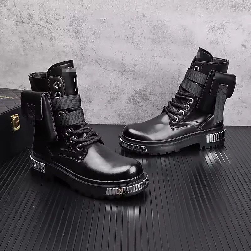 Japanese Brand Industrial Combat Boots - Split Leather with Tactical Pouch Size US 7 / EU 40 - 2 Thumbnail