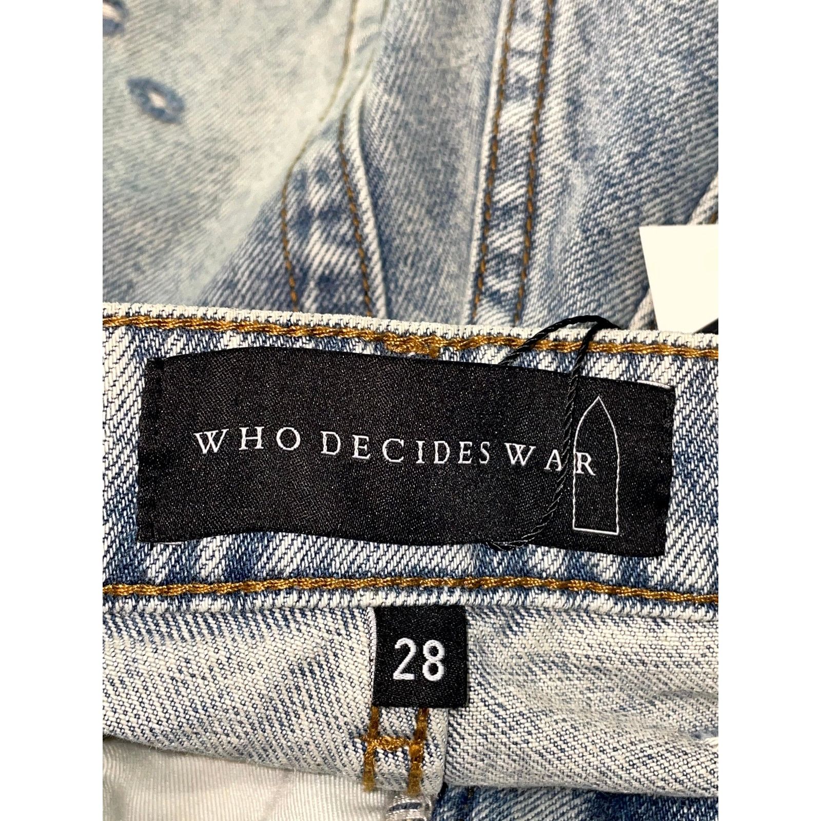 Who Decides War WDW Ultra Flare Scripture Denim Light Wash Jeans Size US 28 / EU 44 - 5 Thumbnail