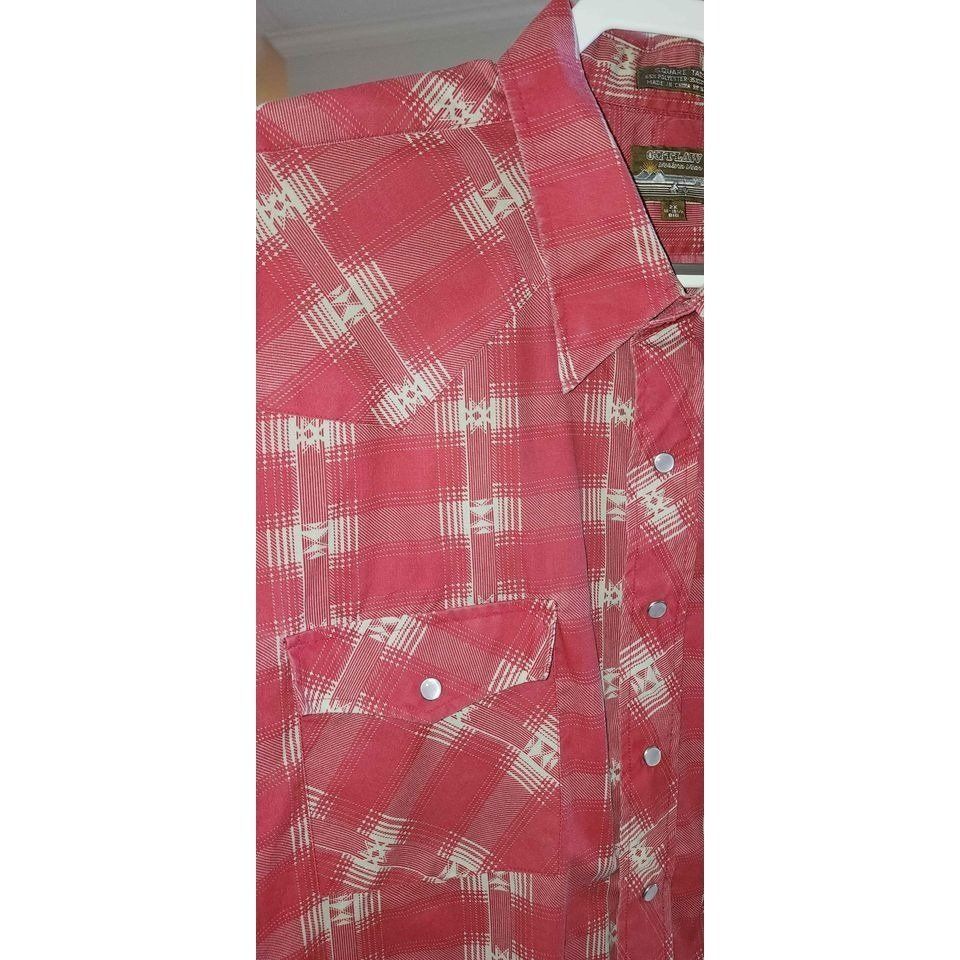 Vintage 2XL Vintage Outlaw Western Red Plaid Snap-Front Long Sleeve Size US XXL / EU 58 / 5 - 4 Thumbnail