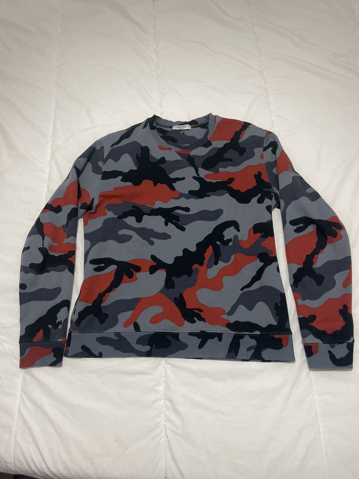 image of Valentino Camouflage Sweatshirt in Grey, Men's (Size Small)