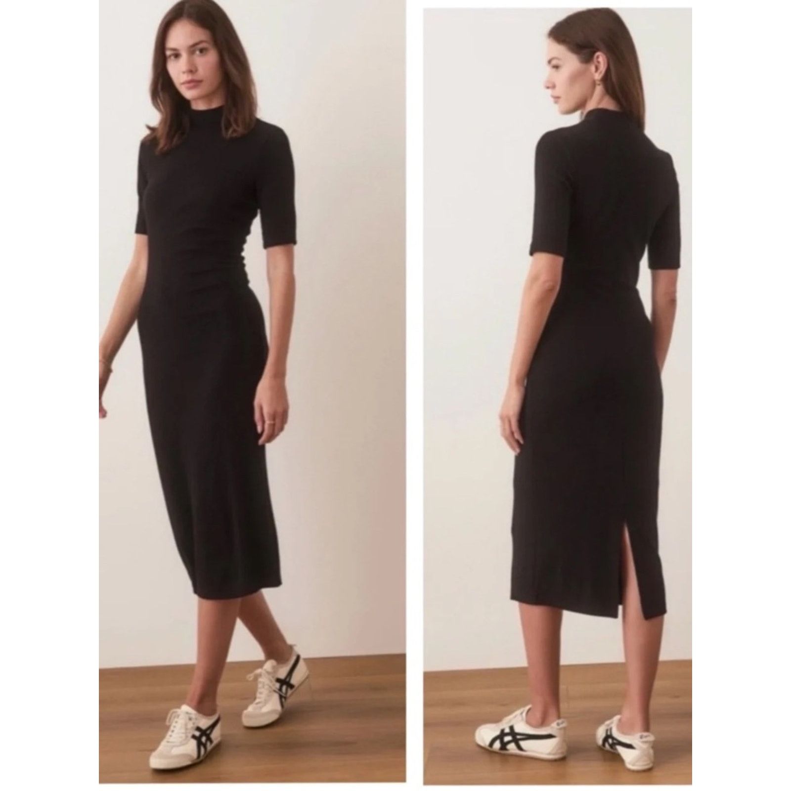 Marine Layer MARINE LAYER Lexi Rib Mock Neck Short Sleeve Dress Small Size S / US 4 / IT 40 - 3 Thumbnail
