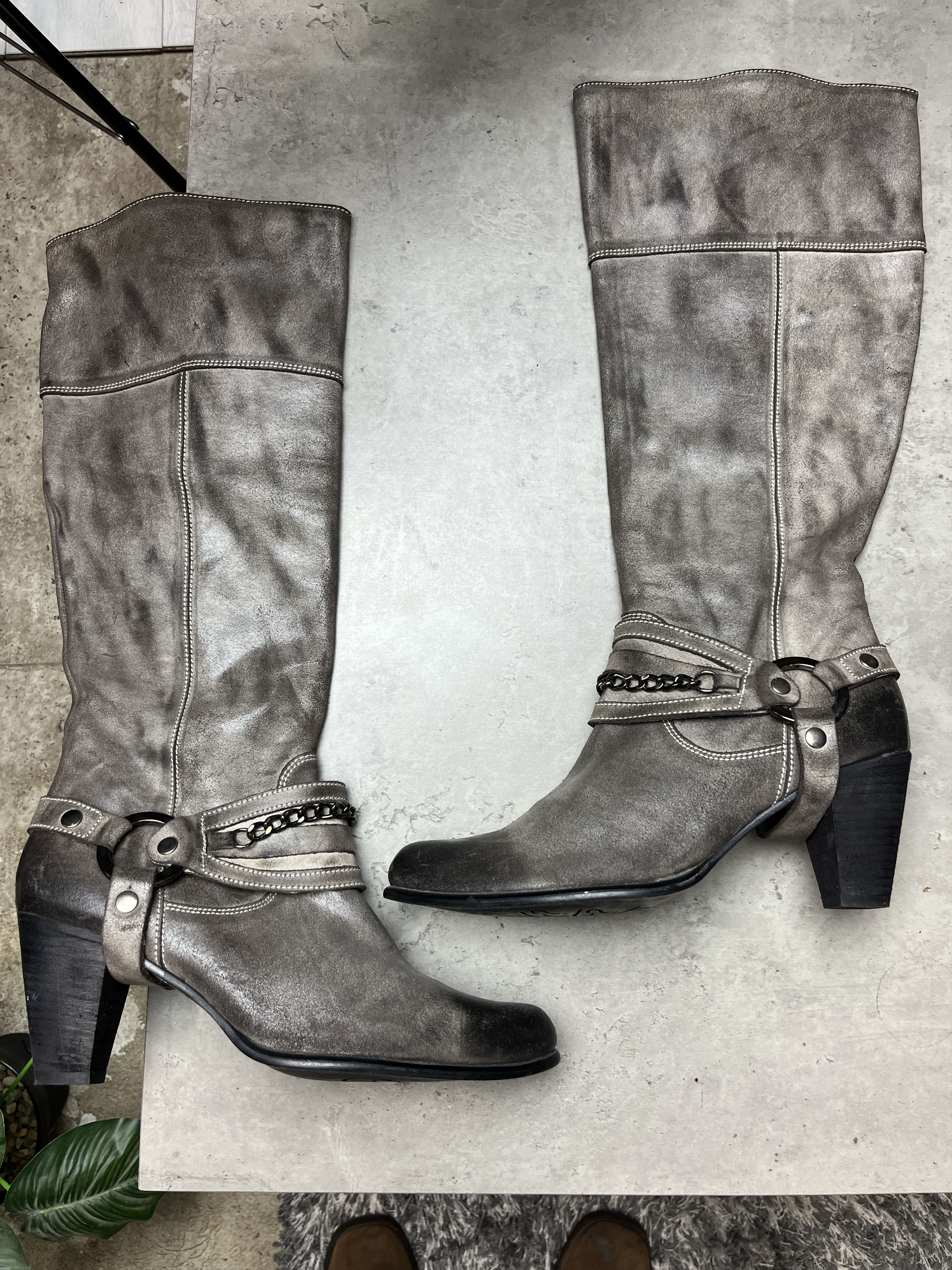 Quest 2000s QUEST? FACTORY DISTRESSED HARNESS MOTO BOOTS - 5127 Size US 9 / IT 39 - 2 Thumbnail