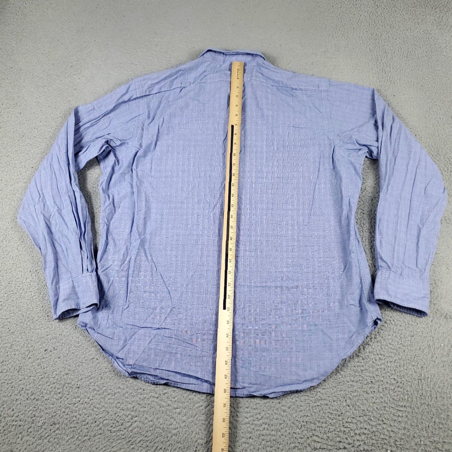 Ralph Lauren Ralph Lauren Shirt Mens 16 Dress Button-Down Long Sleeve Blue Plaid Cotton Size 42R - 3 Thumbnail
