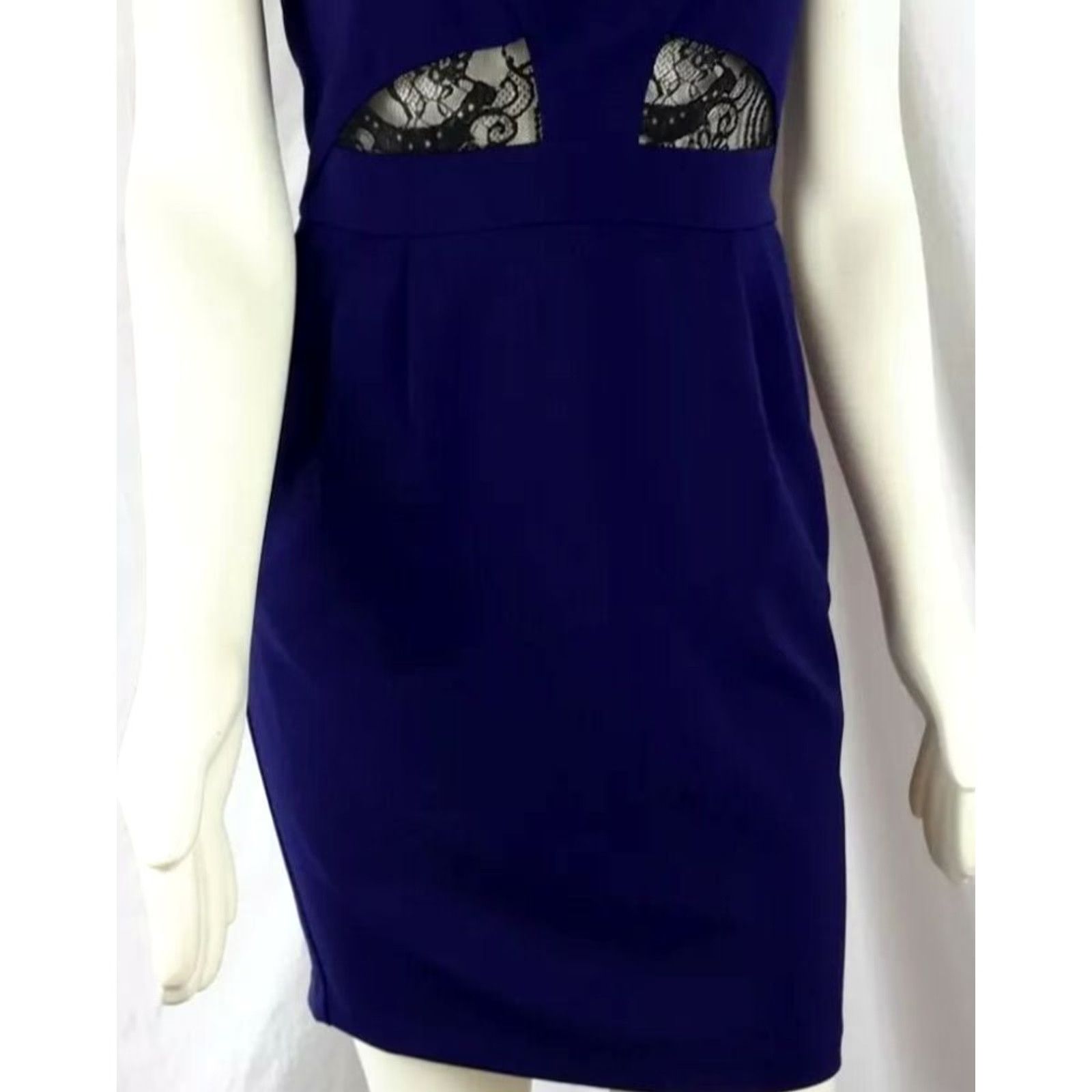Express Express Womens Strapless Party Dress 6 Blue NWT Sleeveless Zip Short Sheath Lace Polyester Blend Concert Holiday VINTAGE No (adjusted: no) Size M / US 6-8 / IT 42-44 - 2 Thumbnail