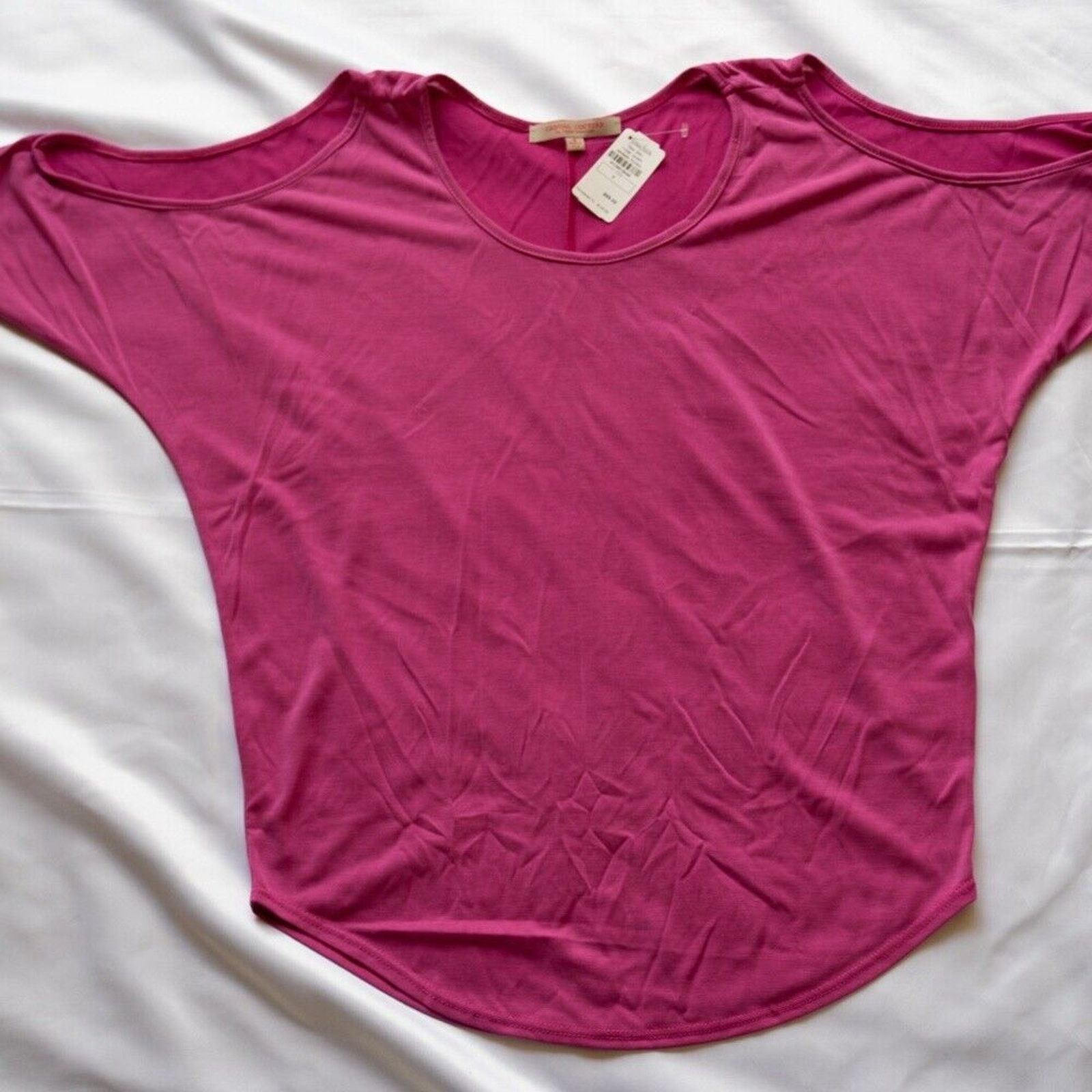 Other NWT Neiman Marcus Pink Cold Shoulder Scoop Neck Top Casual Size S / US 4 / IT 40 - 7 Thumbnail