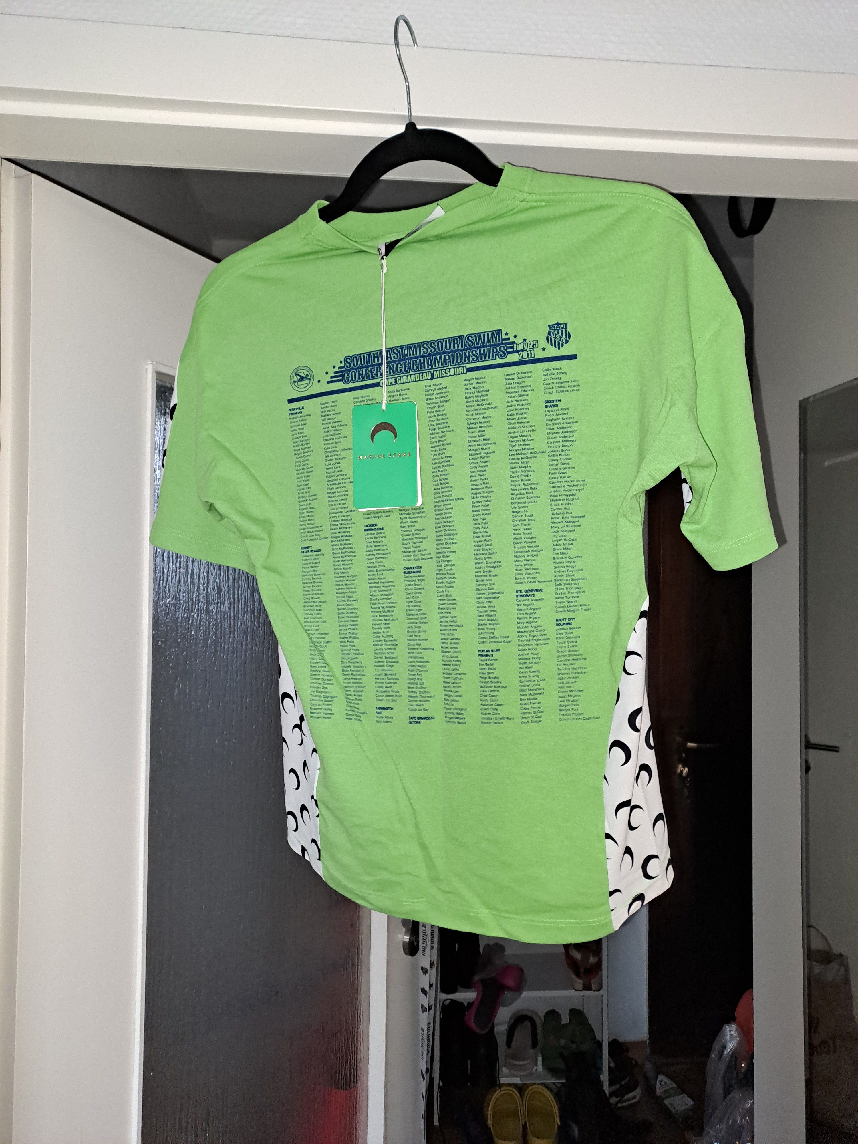 Marine Serre Green Line Tshirt Size L / US 10 / IT 46 - 2 Thumbnail