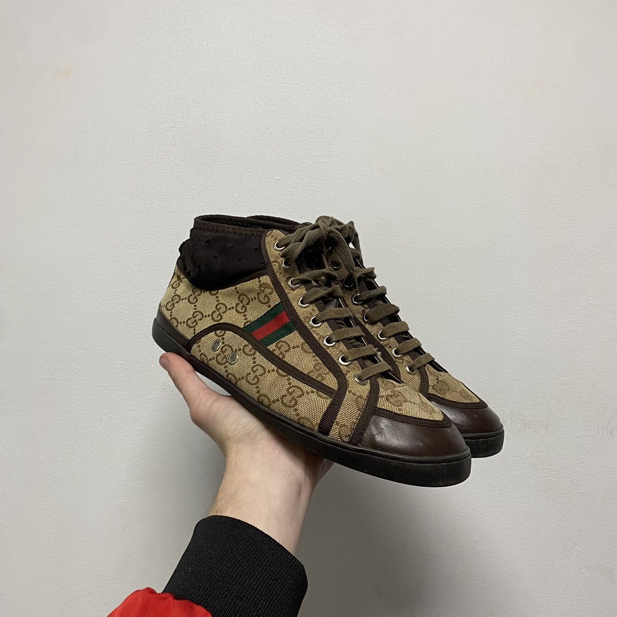 Gucci Gucci high top shoes MONOGRAM Size US 8 / EU 41 - 1 Thumbnail