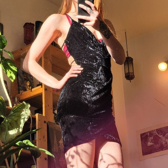 Other Black Velvet italian party dress waist openings - Size S Size S / US 4 / IT 40 - 3 Thumbnail