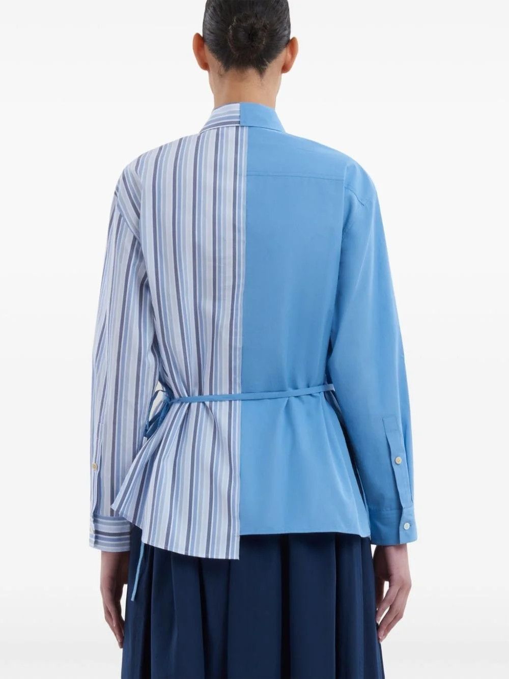 Marni o1f1d3z0126 Panelled Half-And-Half Shirt in Multicolor Size L / US 10 / IT 46 - 4 Thumbnail